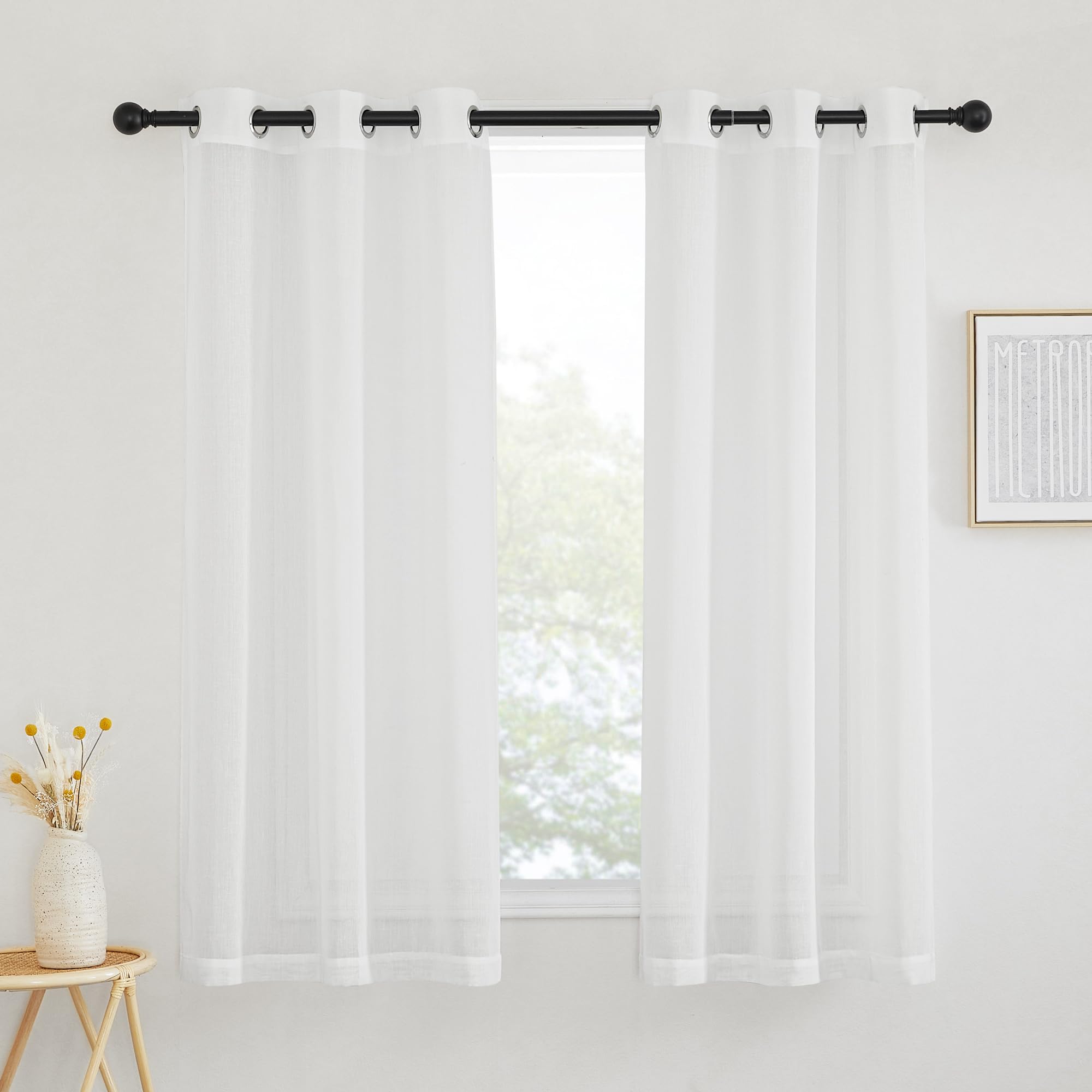 Photo 1 of NICETOWN Linen Blend Sheer Curtains