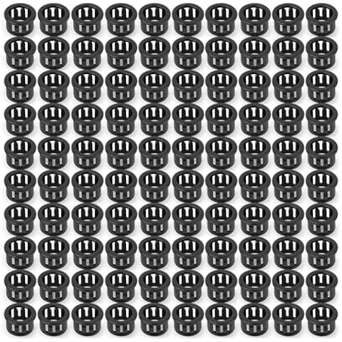 QCDENG 100PCS 1/2" Round Cable Snap Bushing Grommet, Black Snap in Cable Grommet Protector Cover