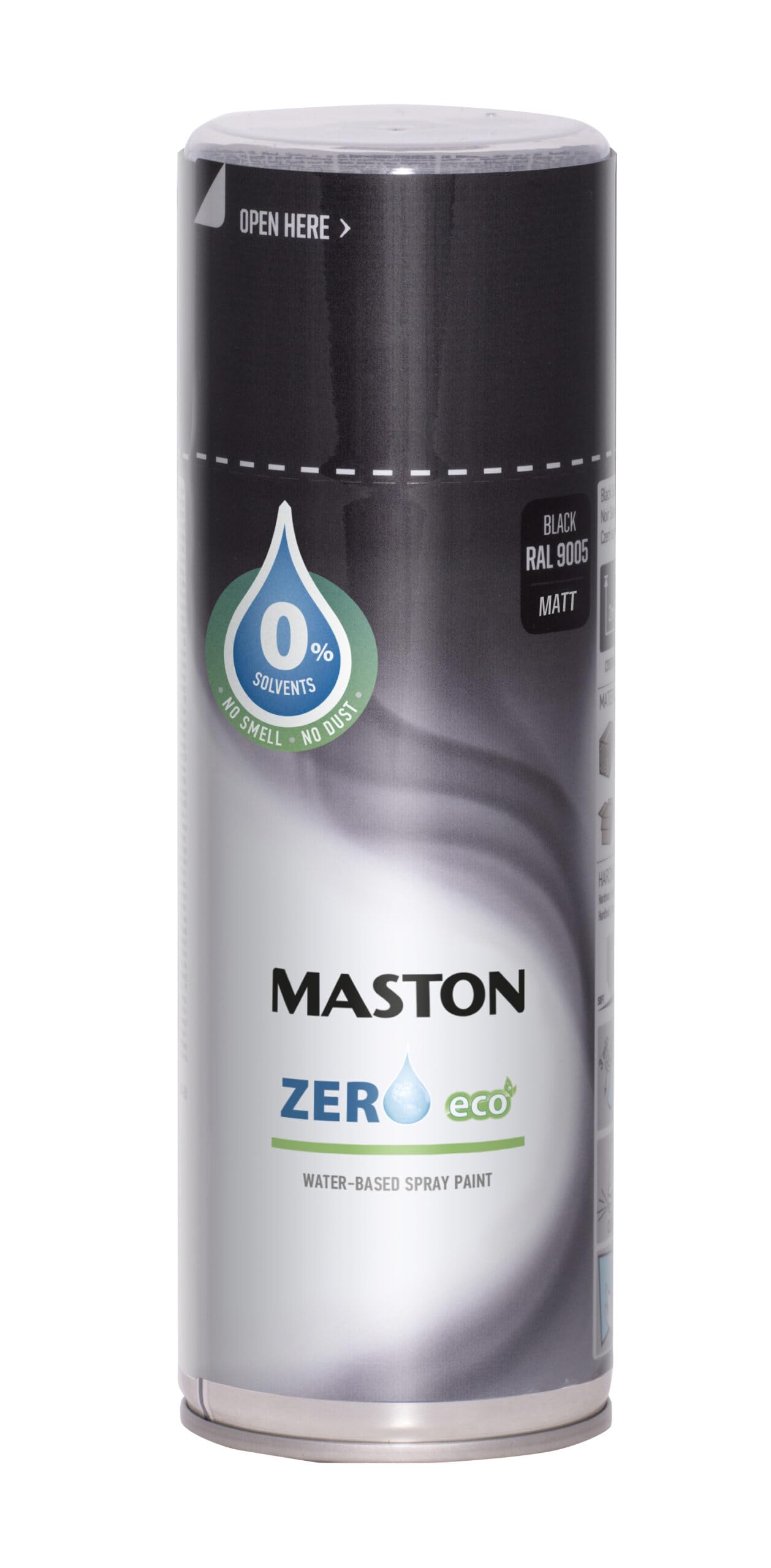 Maston Spray Paint Zero Black Matt RAL9005 400ml