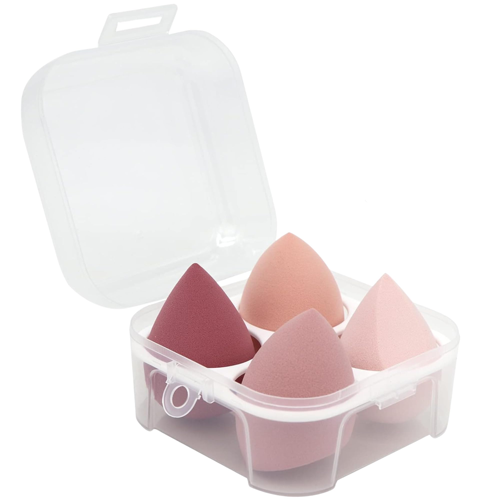 INOG Makeup Sponge Set with Holder & Travel Case, 4 PCS Beauty Blender Sponges for Liquid Foundation, Cream, Concealer & Powder, Latex-Free Soft Makeup Blender, Wet & Dry Use, Pink Makeup Sponge Kit (Multicolour)-image-47