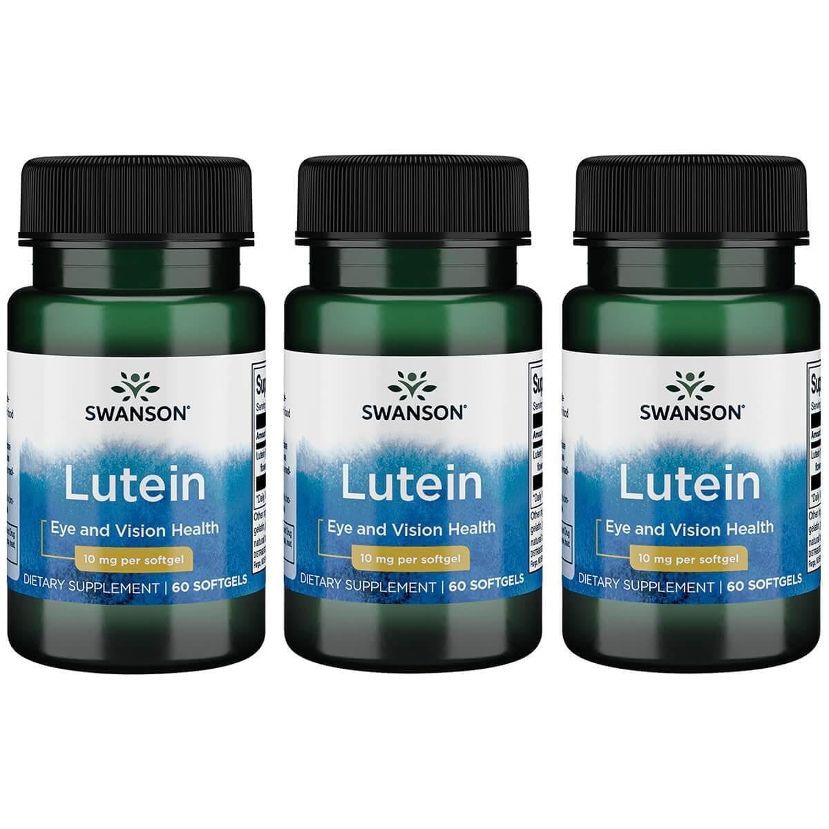 Swanson Lutein 10 Milligrams, Vision Support, 60 Softgels, 3 Pack 60 Count (Pack of 3)