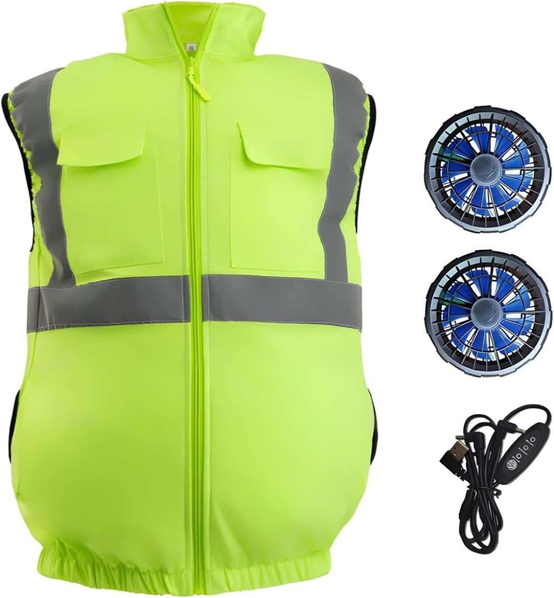 [NICE FIVE] 空調作業服 バッテリーファンセット ファン付きベスト20000mAh ファン付き作業服 扇風服 ベスト 3D