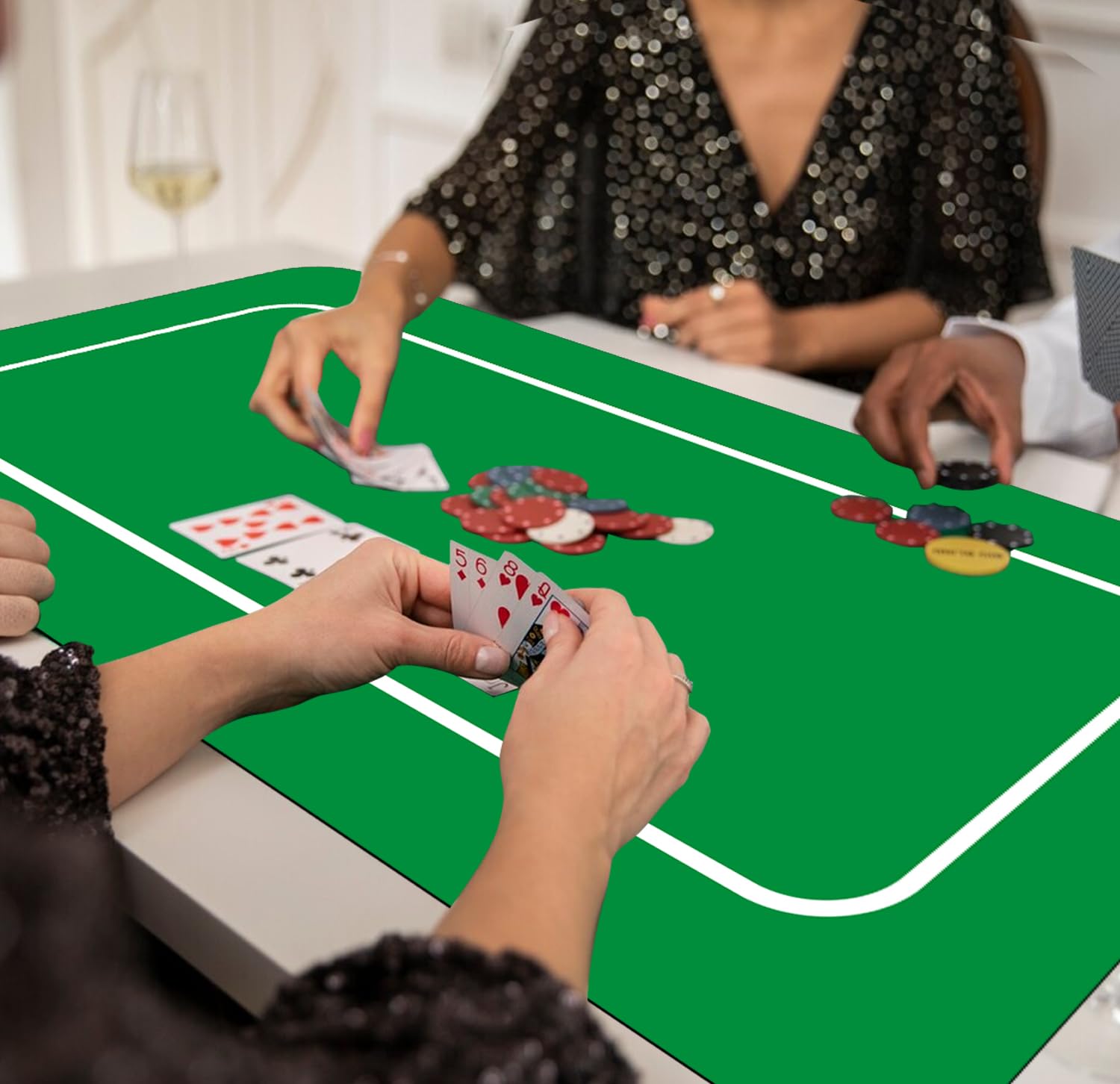 Bullets Playing Cards, Roulette Mat in 180 x 90 cm, tapis de table pour