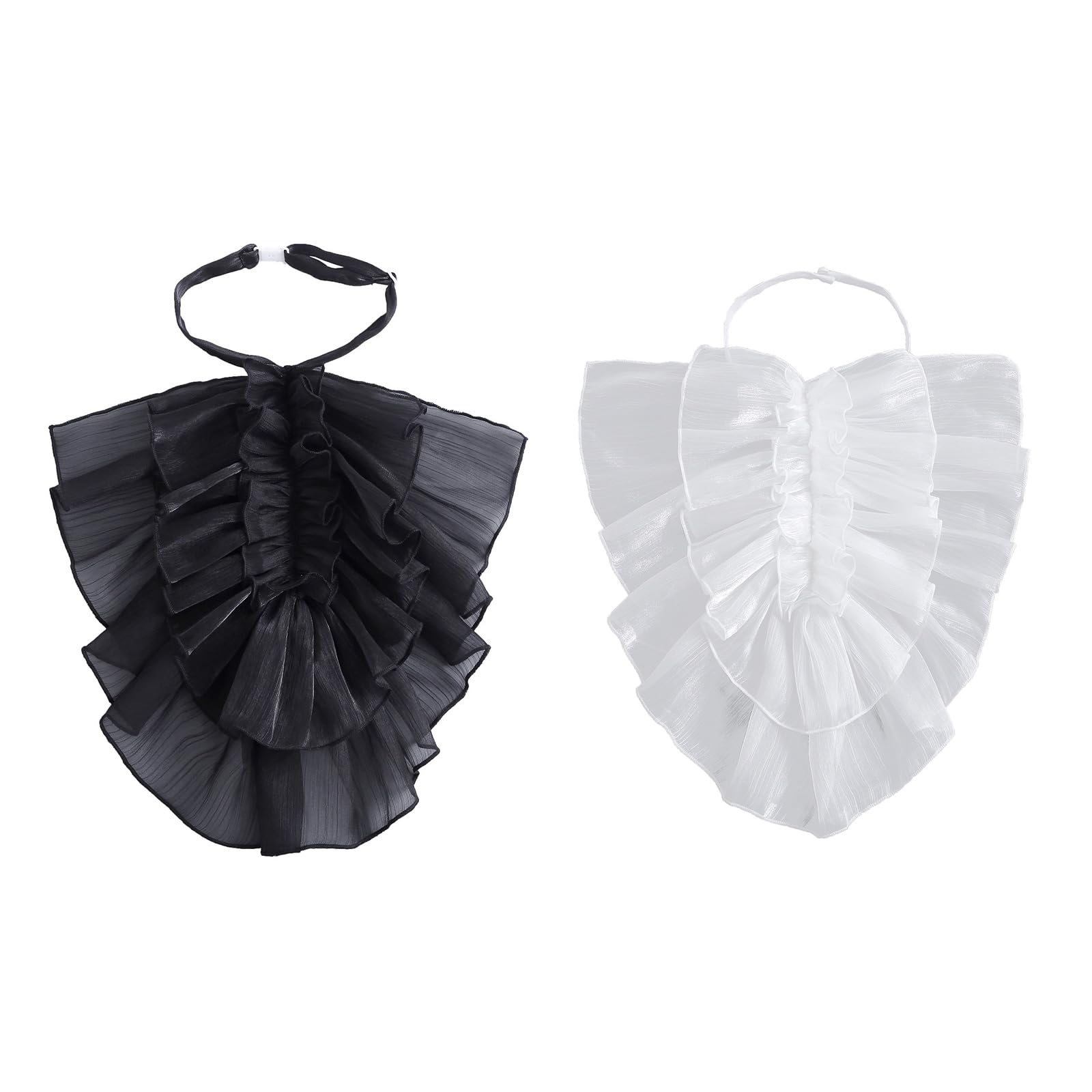 MICFENY Lace Drape Detachable Collar Pack of 2 Courtstyle Neckpiece Decorative Collar for Punk Styling Formal Wear Accessory