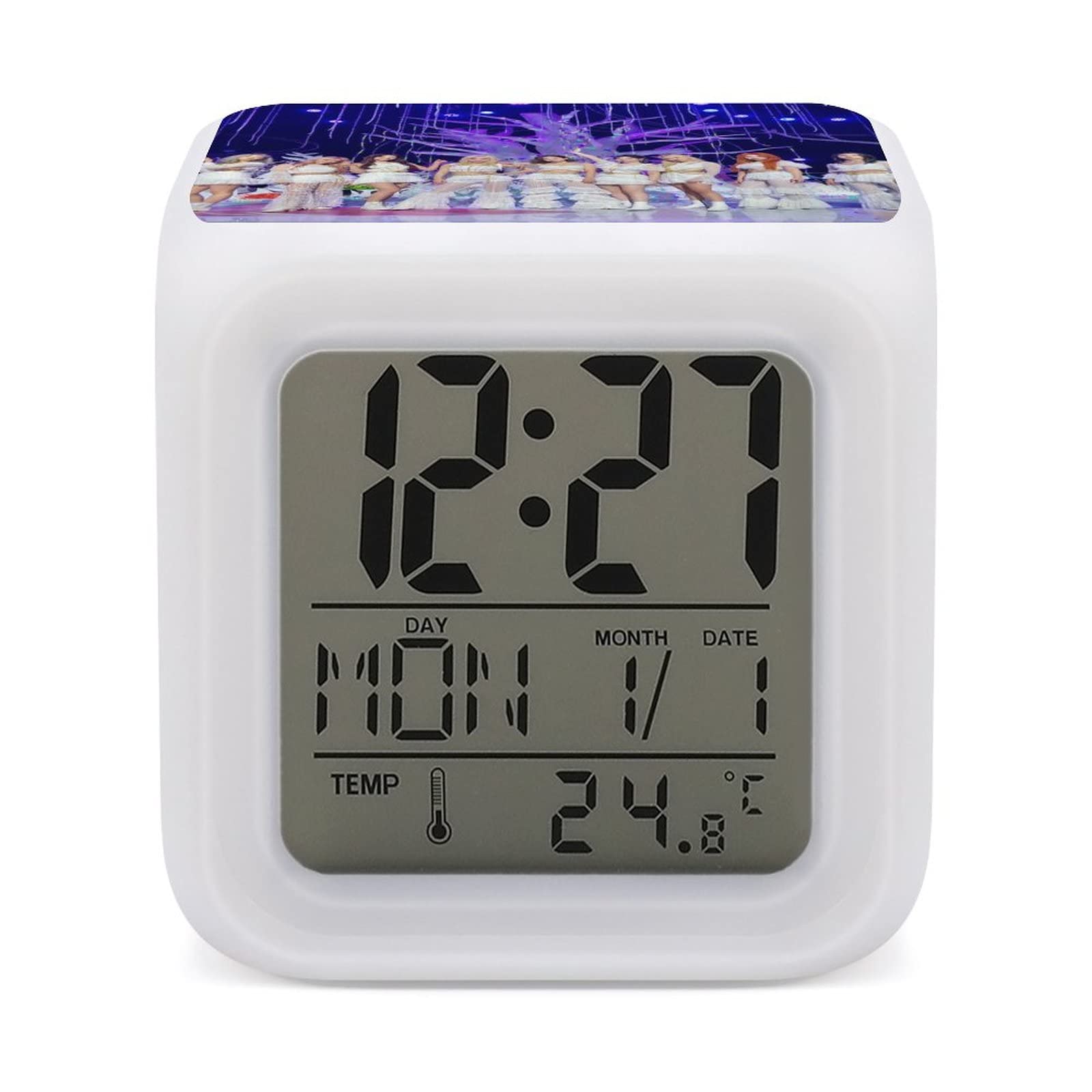Amazon.co.jp: TWICE 目覚まし時計 LED デジタル時計 12/24 時間表示 