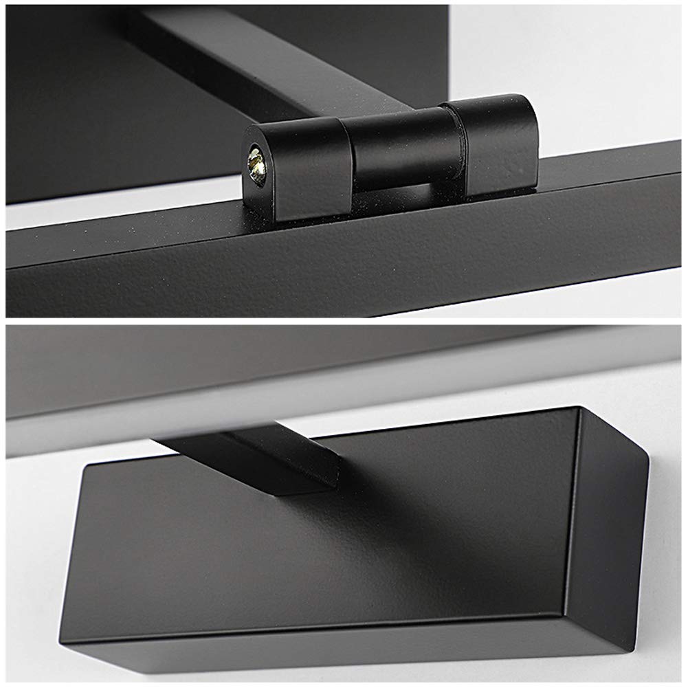 LICHT Moderne Winkel Verstellbar Led Badleuchte 14w, Wasserdichte Spiegelleuchte Schrankleuchte Anti Beschlag Schminklicht-schwarz-warmweiß 14w 60cm