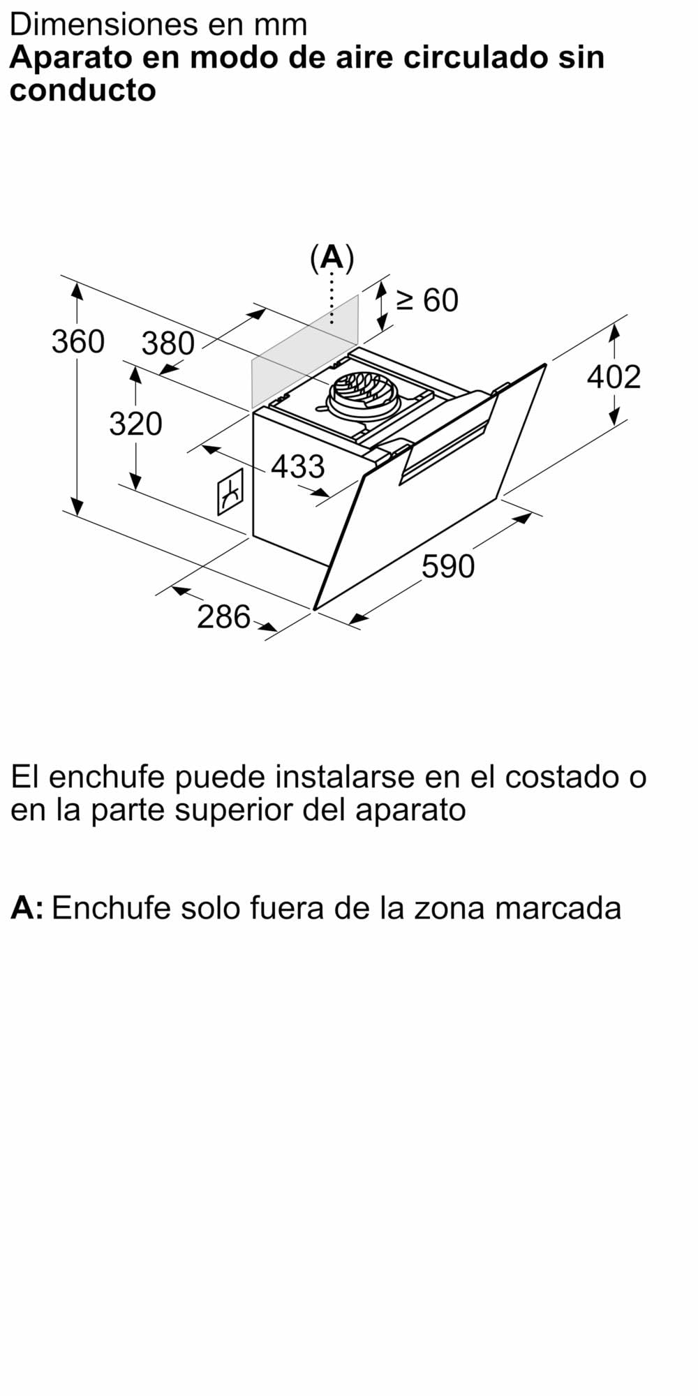 Bosch - Campana Extractora Decorativa de Pared, 60 cm, Serie 4, Electrónica TouchControl, Motor EcoSilence, Home Connect, Cristal Negro, DWK67FN60