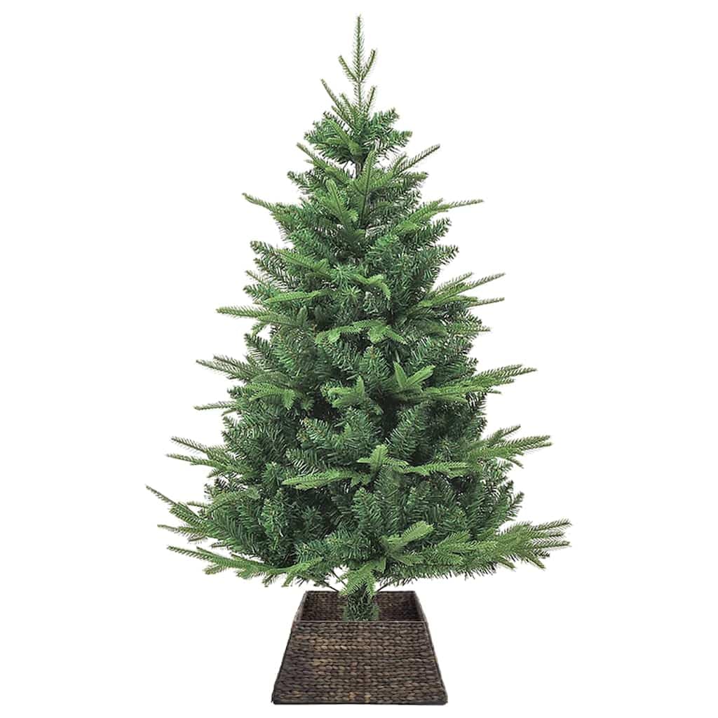 Collier de sapin de Noël noir en jacinthe d'eau, 50 x 50 x 25 cm, tapis de sapin durable, housse de support de sapin chic pour salon, extérieur protégé