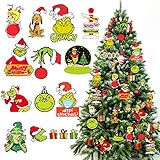 Christmas Tree Ornaments, 24Pcs Felt Hanging Charms Christmas Tree Ornament Xmas Holiday Decorations