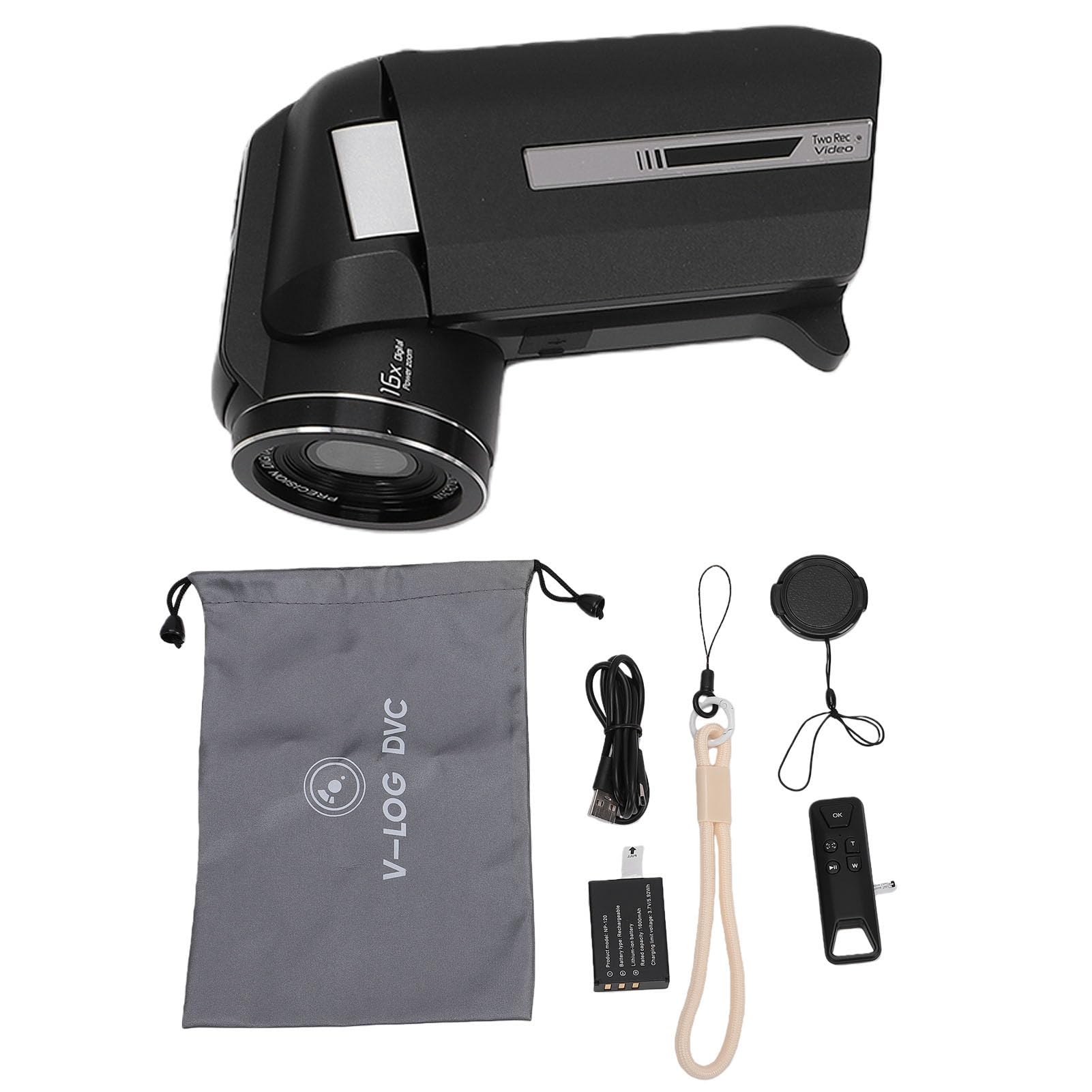Tangxi Videocamera 8K, Videocamera HD da 75 MP per WiFi con Doppio Obiettivo Zoom Digitale 16X Schermo Ruotabile Controllo Remoto, per i Viaggi dei Vlogger
