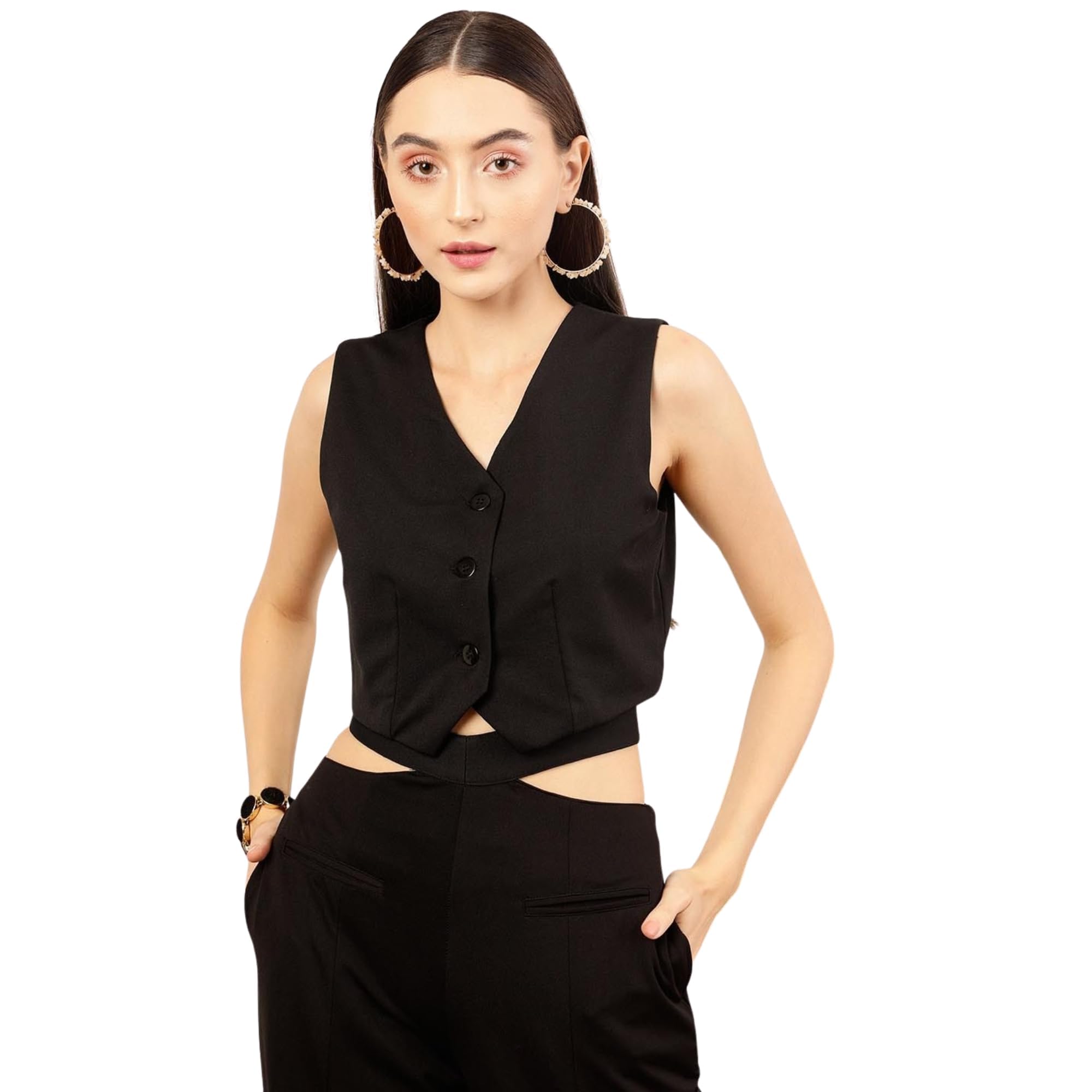 Self Design Single Breasted Casual Women Blazer (Black) | BLZ00008304-image-37