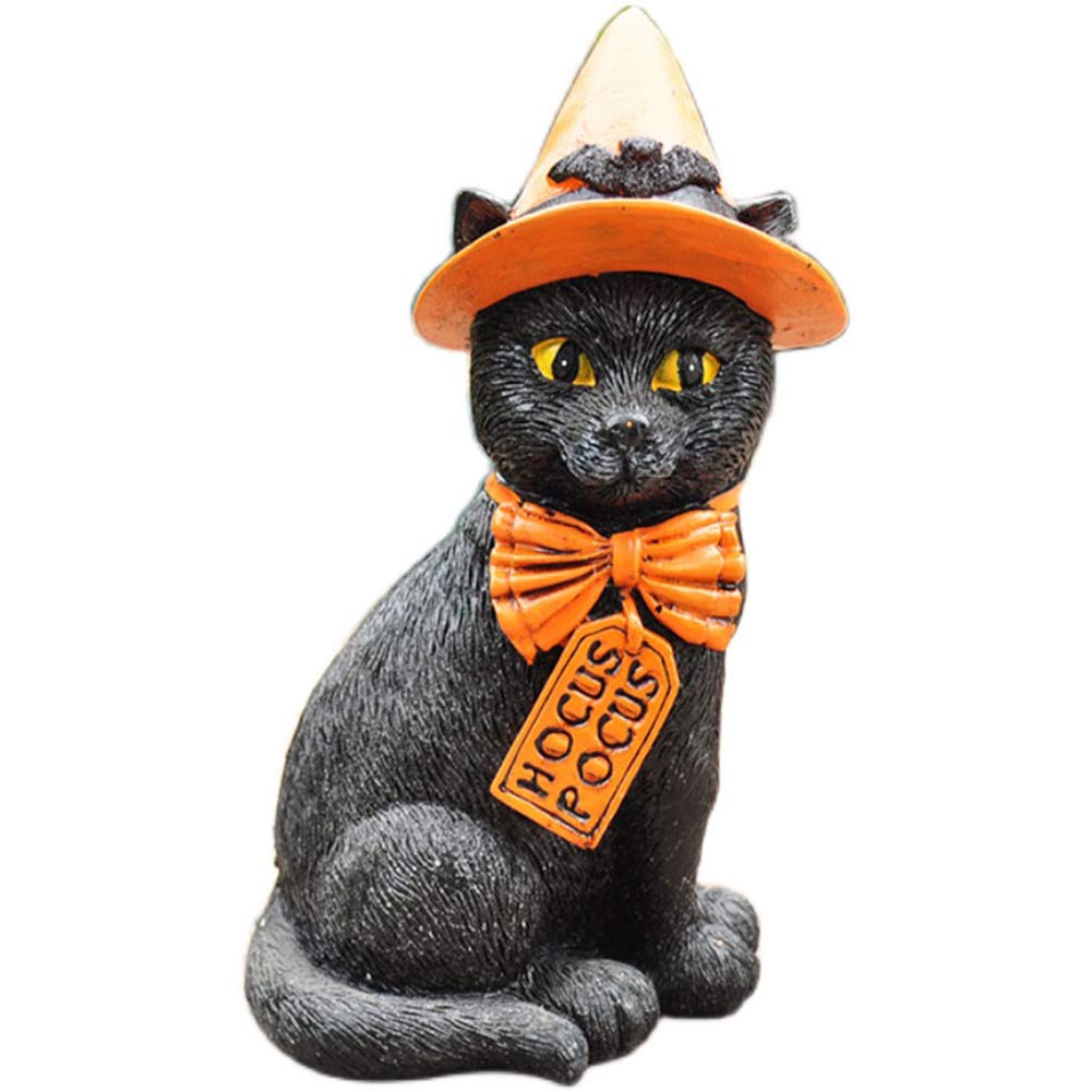 Statue de décoration de chat Halloween modèle résine artiste maison