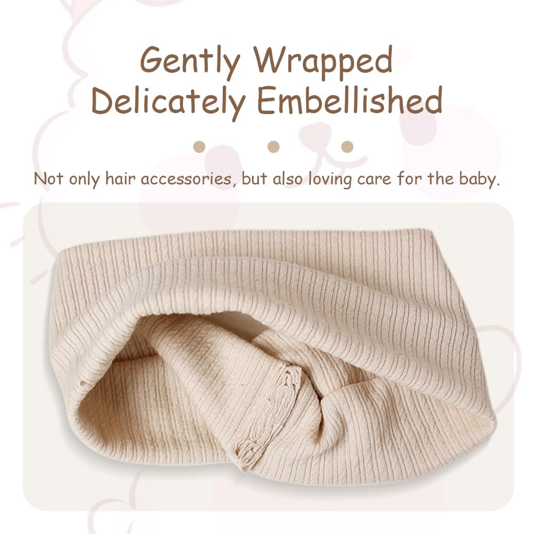 Blumenstirnband Baby beige Eichhörnchen Kaninchen Kreuz Stirnband Haarband Band gestrickt gedrehtes Stirnband weiches elastisches Stirnband Baby Mädchen