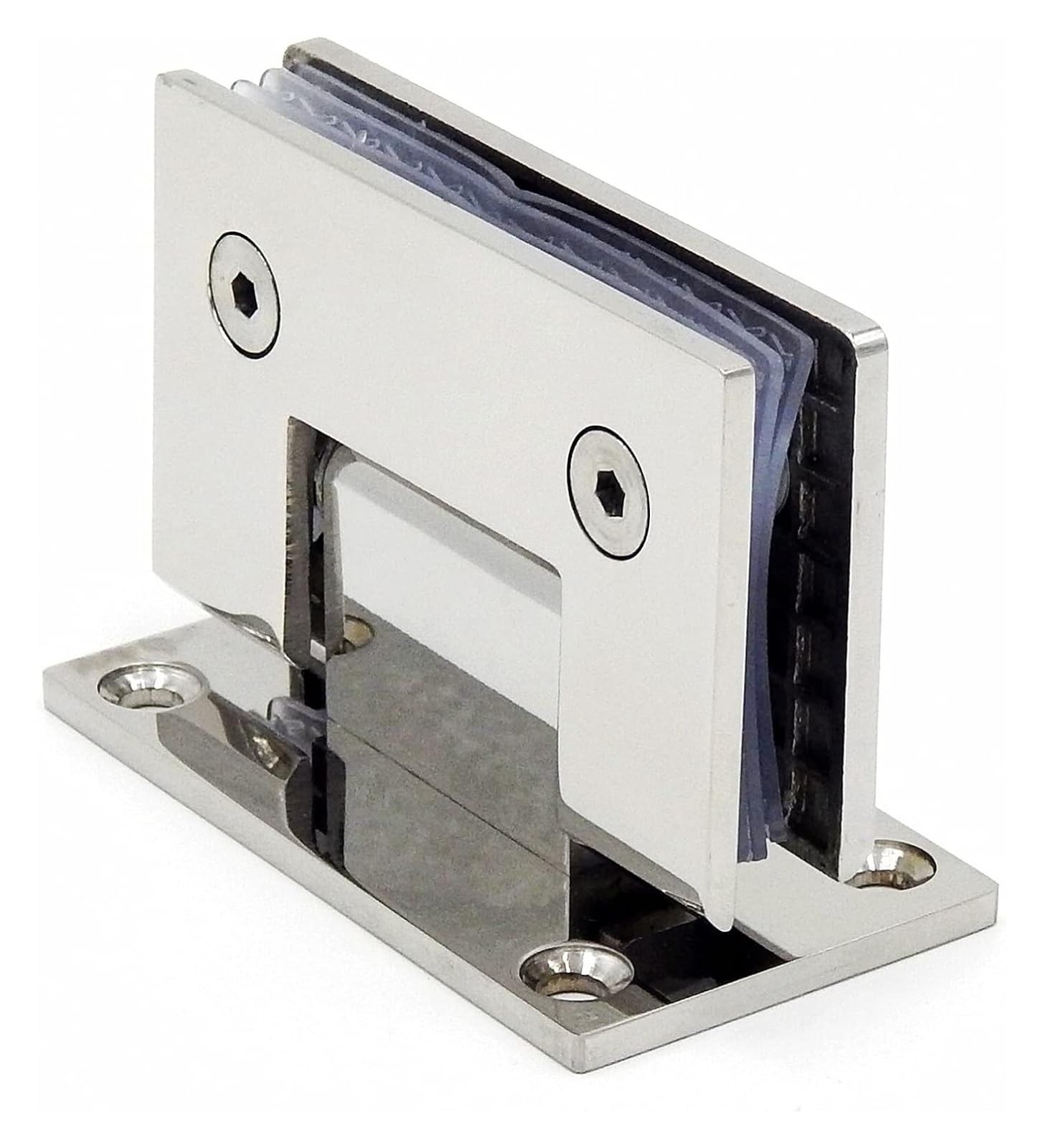 Pzoferlin 90 Door Hinge 2 Pcs Bright Silver Stainless Frameless Folding Glass Door Hinge Bath Clamp Mirror Light(90)