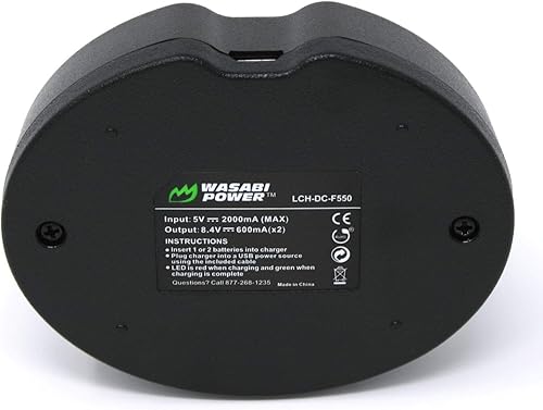 Miniatura 2 de Wasabi Power Dual USB Cargador de batería para Sony NP-F330, NP-F550 NP-F570 NP-FM55H NP-FM500H (Serie L, Serie M)