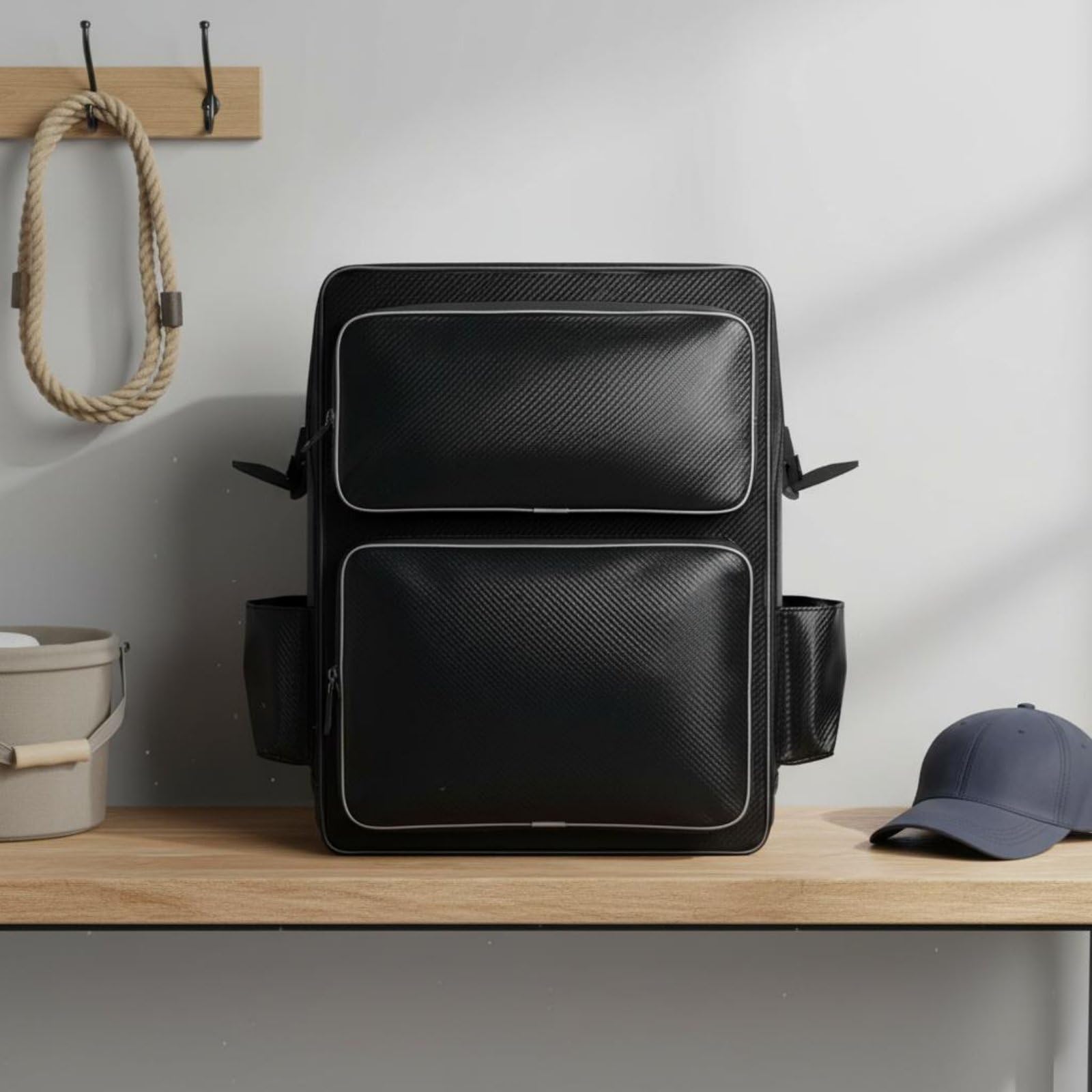 Perfeclan Bolsa para Silla de Pesca Mochila de Carga Estuche Plegable para Silla Bolso Organizador de Herramientas y Señuelos en Oxford y PU Adecuada para Pesca, 71 41 19cm