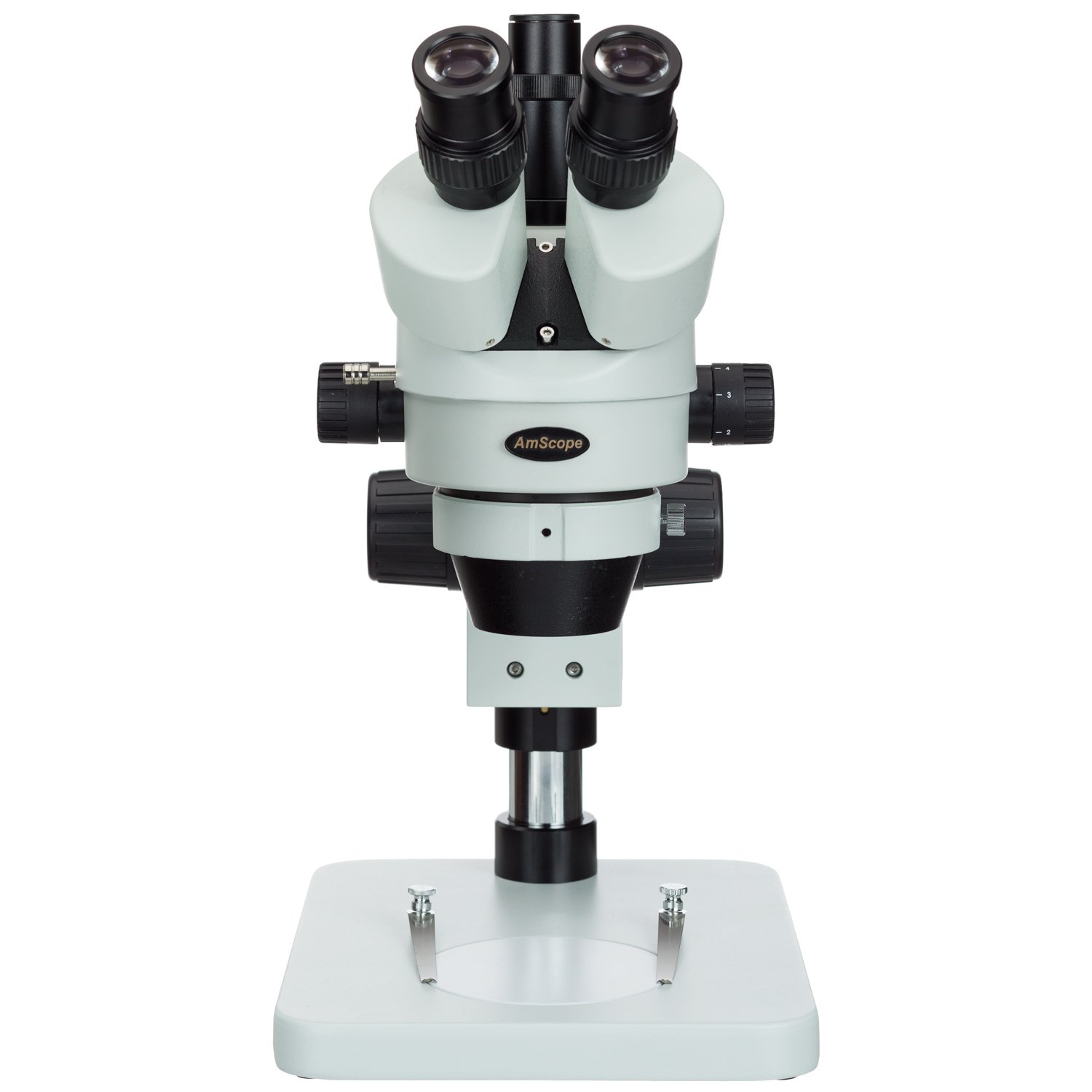 AmScope sm-1ts-v203 7 x -45 X Zoom trinocular microscopio estéreo con tabla Pilar Soporte