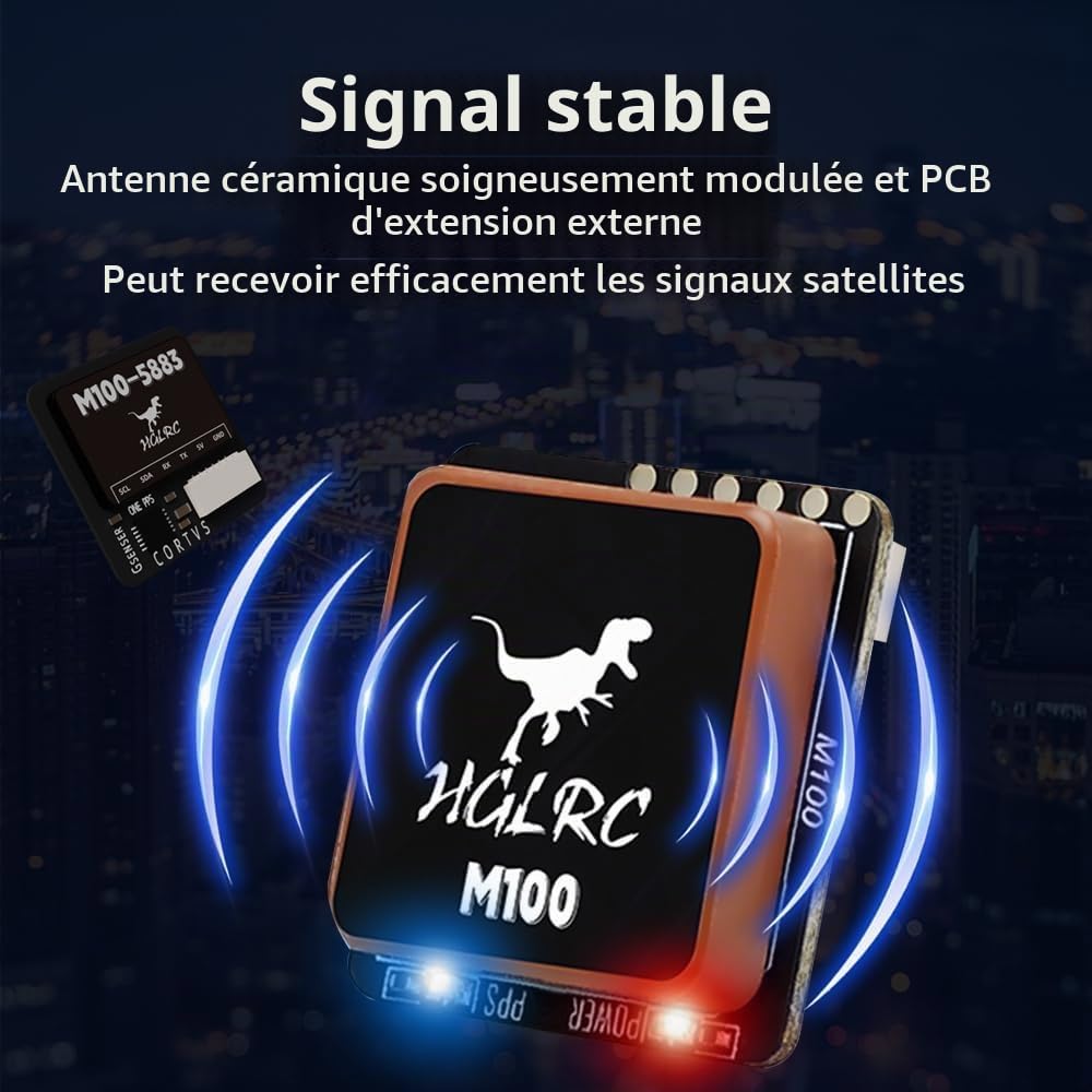 HGLRC Module Compas GPS hglrc M100-5883, Puce de Mise à Niveau de 10e génération Compatible avec Les Drones à voilure Fixe FPV