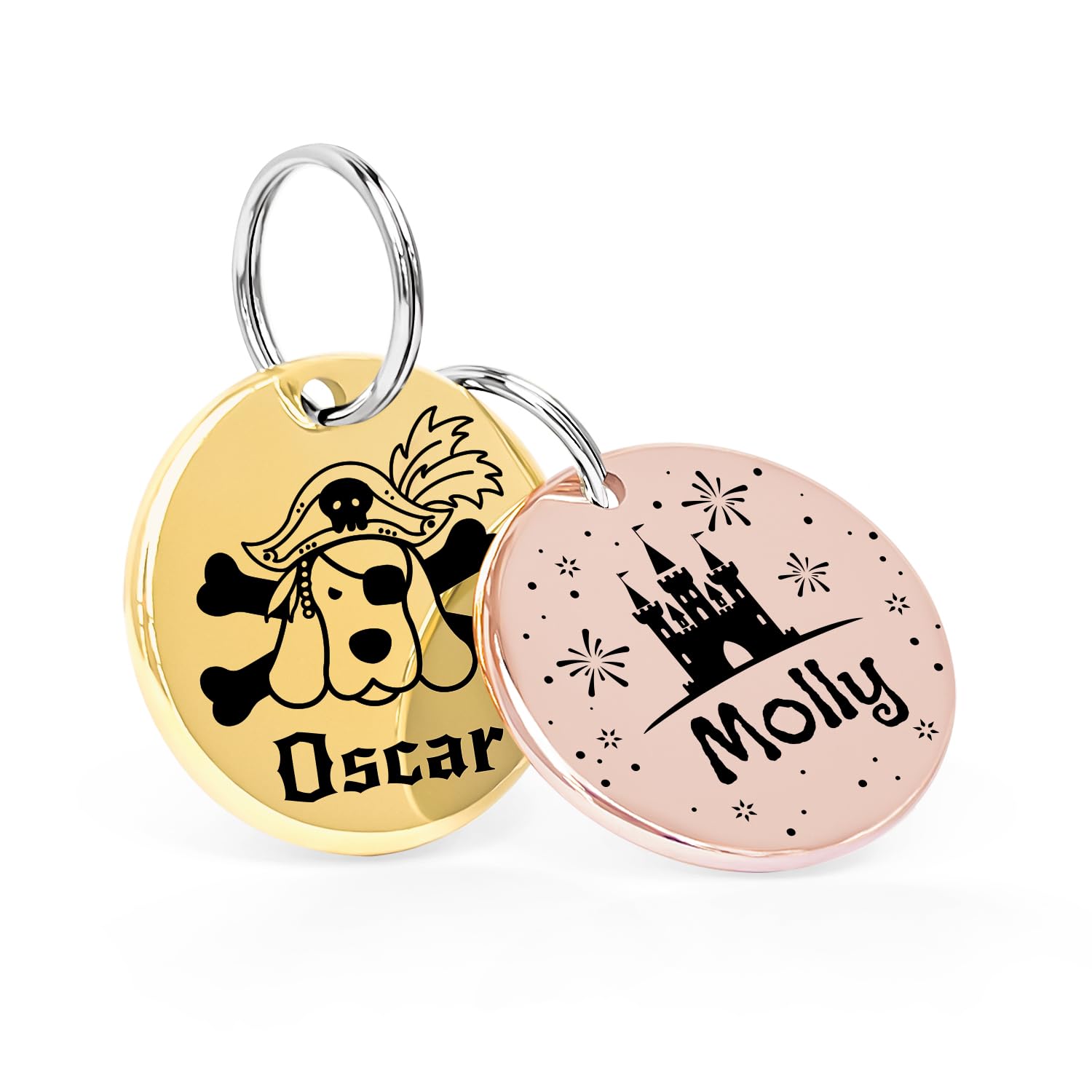 Medaglietta Per Collare Cane E Gatto - Acciaio Inox Personalizzabile Con Design Margherita - Foto 3