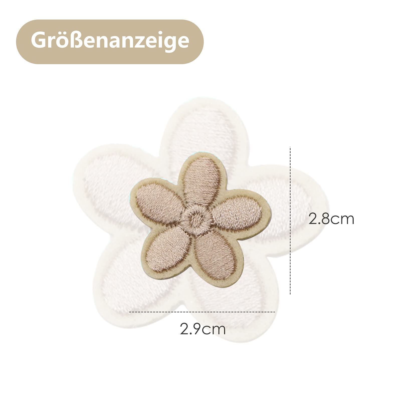 24 Toppe Termoadesive A Girasole - Per Riparazione Abbigliamento, 12 Colori, Ricamate