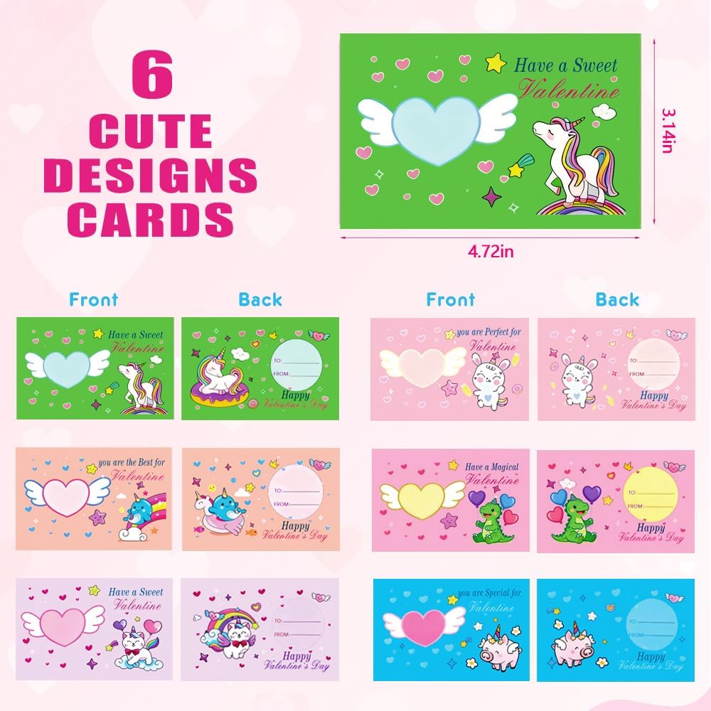 30 Pack Valentine's Cards Set, Valentine's Day Donut Erasers with Greeting Cards for Exchange Gifts, Party Favors Prizes