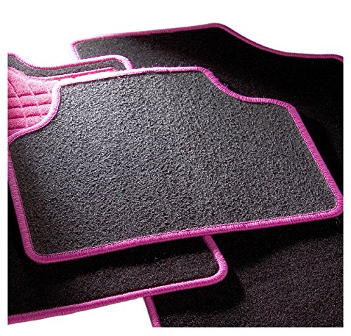 CarFashion 240705 Tappetini Auto, 4 pezzi, Rosa