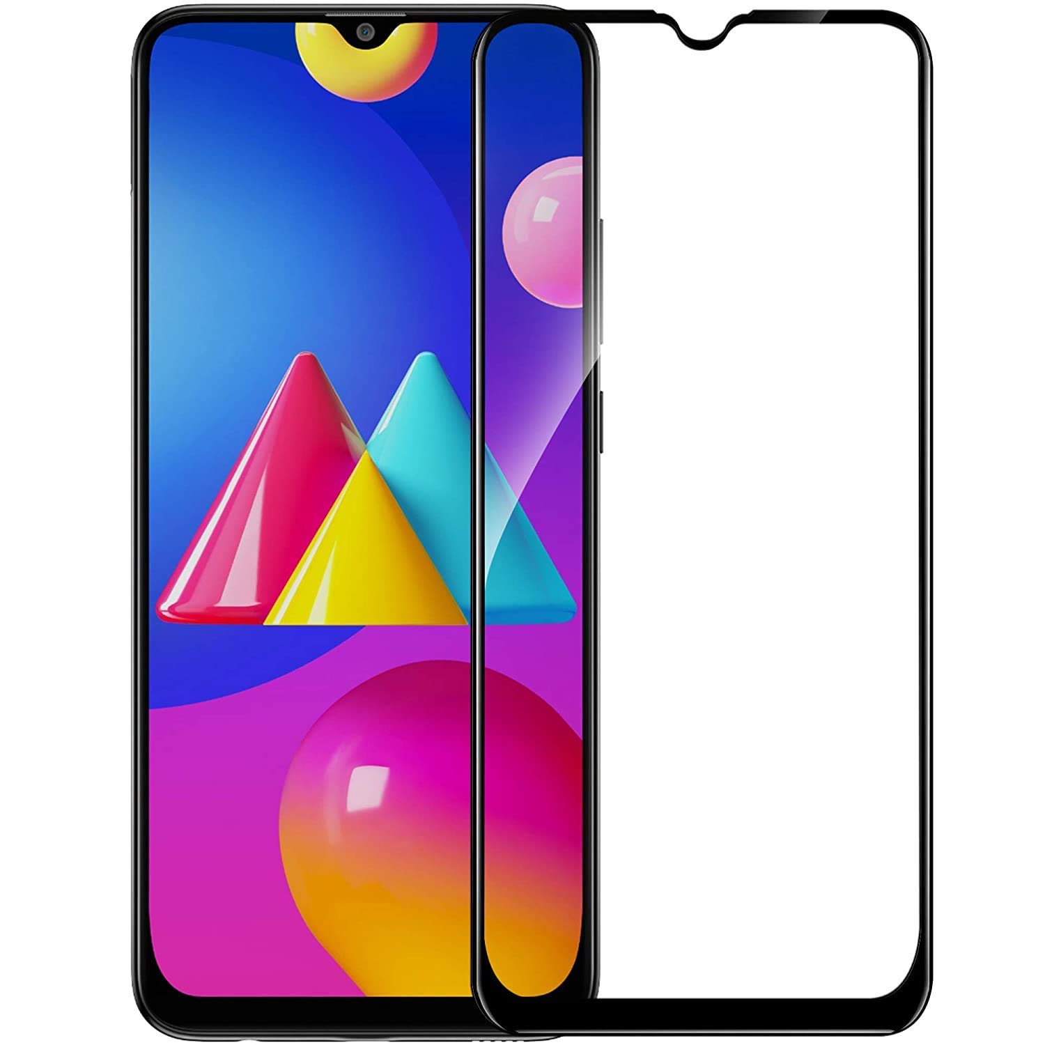 Amazon Brand - Solimo Full Body Edge to Edge Tempered Glass with Installation Kit for Samsung Galaxy M02S - Black for Smartphone