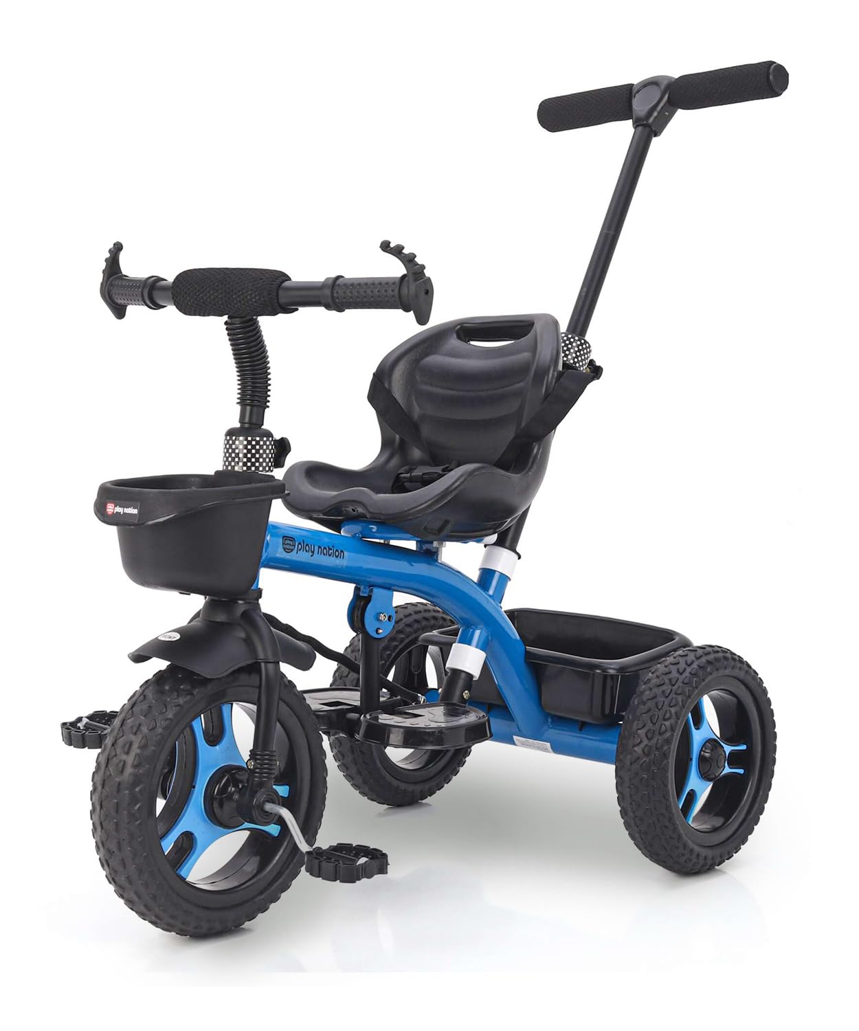 Smart Plug & Play Trikes for Kids/Baby with Parental Push Handle| Tricycles for Kids 1 to 3 Years with Storage Basket & EVA Wheels| BIS Certified Baby Tricycle| Capacity Upto 25kg (Blue)
