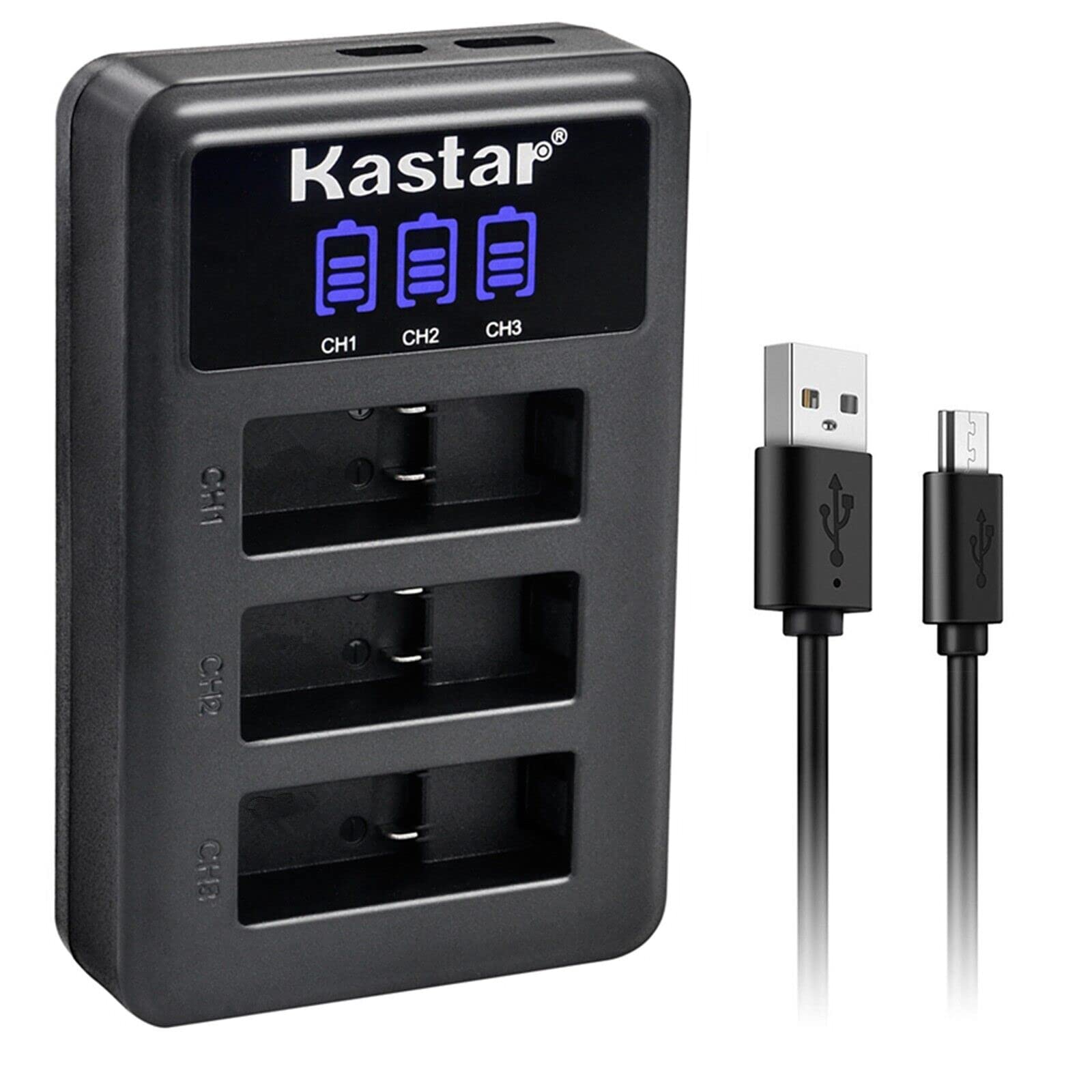 Kastar LCD Triple USB Battery Charger Compatible with GoPro ADDBD-211 ADBAT-001 ADDBD-001 Battery, GoPro HERO11 HERO 11 Black Action, HERO10 Black Edition, HERO9 Black Edition Action Camera