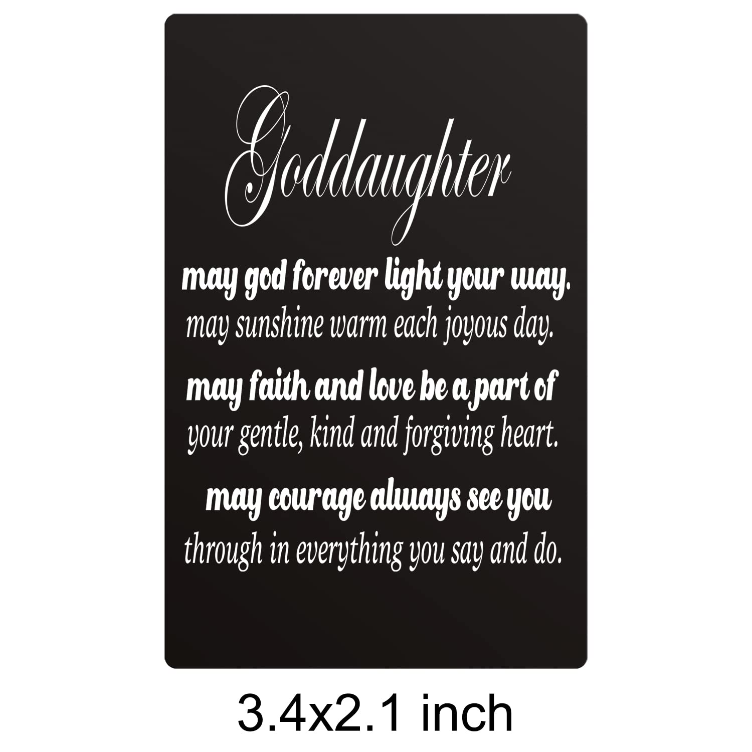 Goddaughter Card Engraved Wallet Insert - Goddaughter Religious Metal Wallet Card Present Christmas Birthday Confirmation Gift Mini Love Note - Goddaughter Gifts from Godmother Godfather