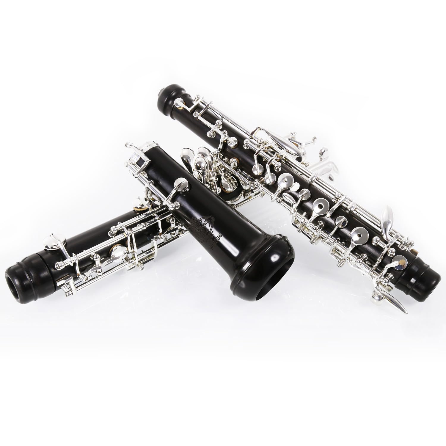 Rochix Oboe Professional Performance Level WHS36 Ebony Wood Body Silver Plated Semi Automatic Tone C with 1 wings, 1 cleaning cloth, 1 high brush, 1 rest, 1 case and more.