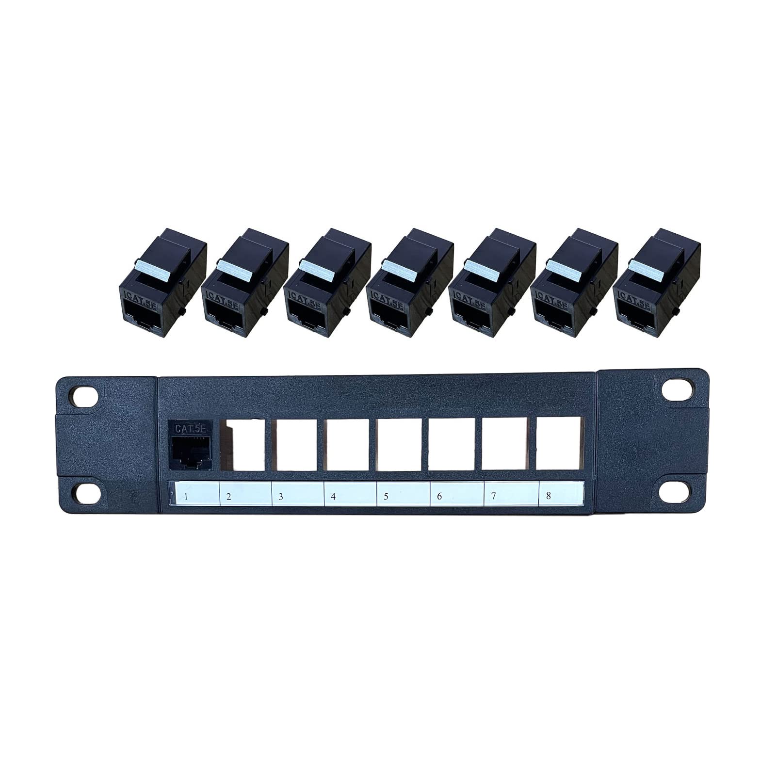 CHENZILIN Network Panel 8 Port Straight-Through CAT5e Panel RJ45 Cable Adapter Ethernet Distribution Frame