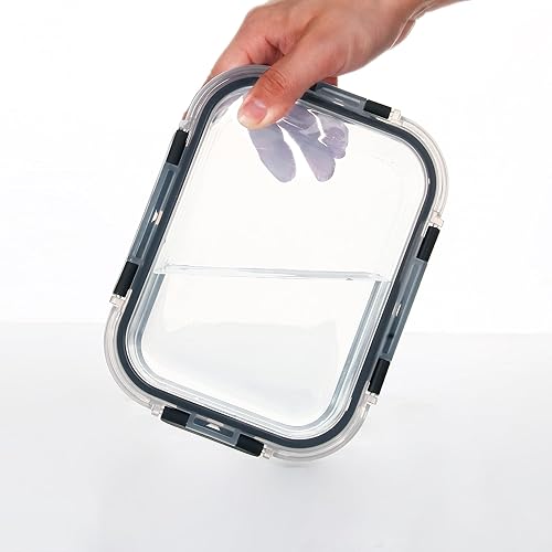 Miniatura 3 de YANGNAY Juego de 12 recipientes de vidrio para almacenamiento de alimentos, con tapas herméticas, aptos para lavavajillas, 6 tamaños