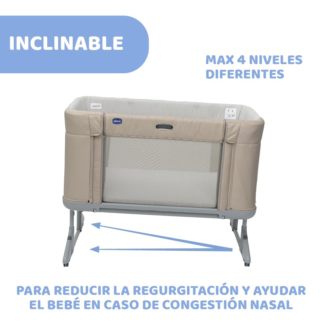 Chicco Next2Me Forever, Cuna Colecho Bebé 3in1, Se Convierte en Cuna Montessori, hasta 4 Años (22 Kg), Altura Ajustable, Buena Circulación del Aire, 4 Ruedas, Colchón Incluido