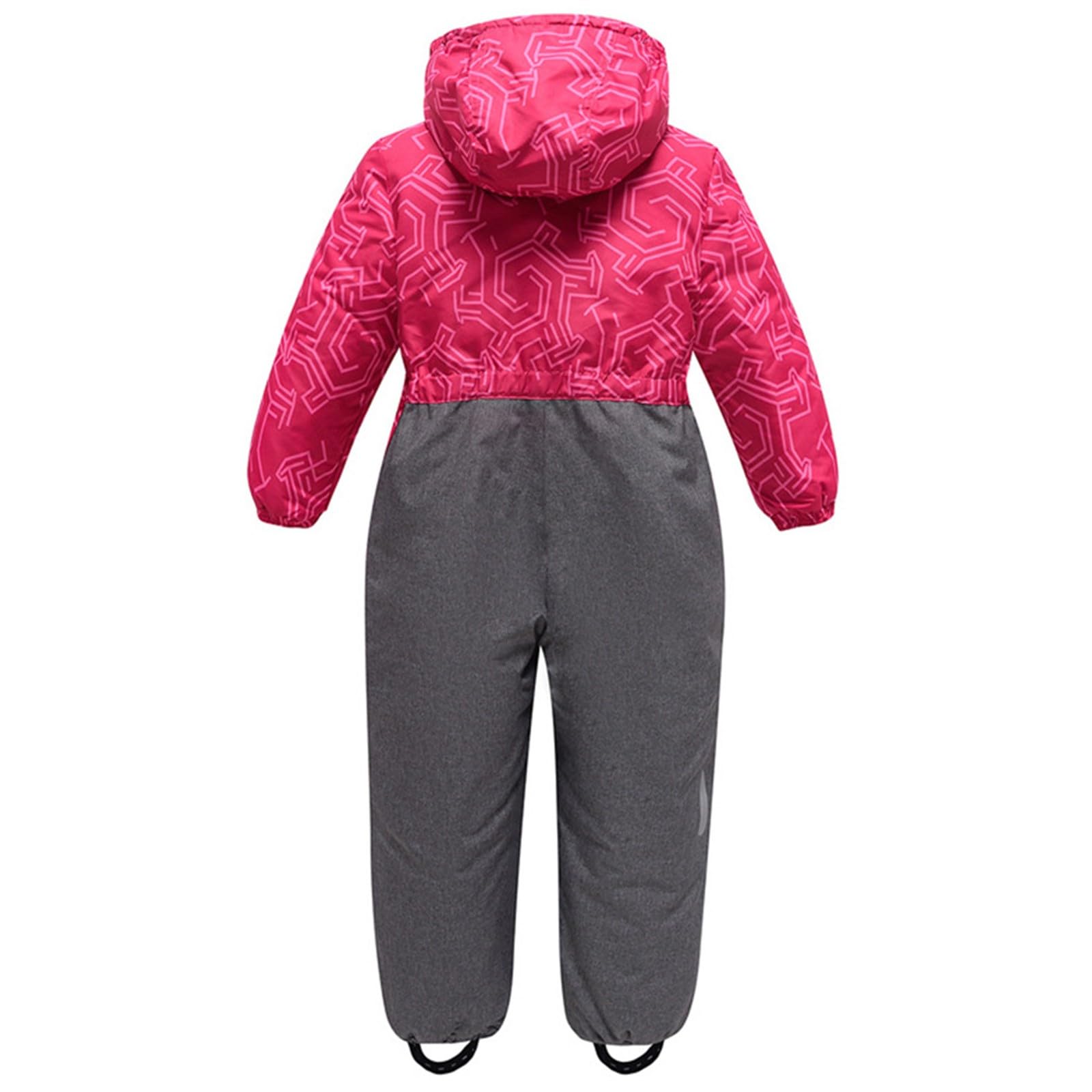 Combinaison de ski épaisse pour bébé et enfant - Unisexe - Avec capuche et poches amovibles - Combinaison de ski et coupe-vent - Gants imperméables pour enfants