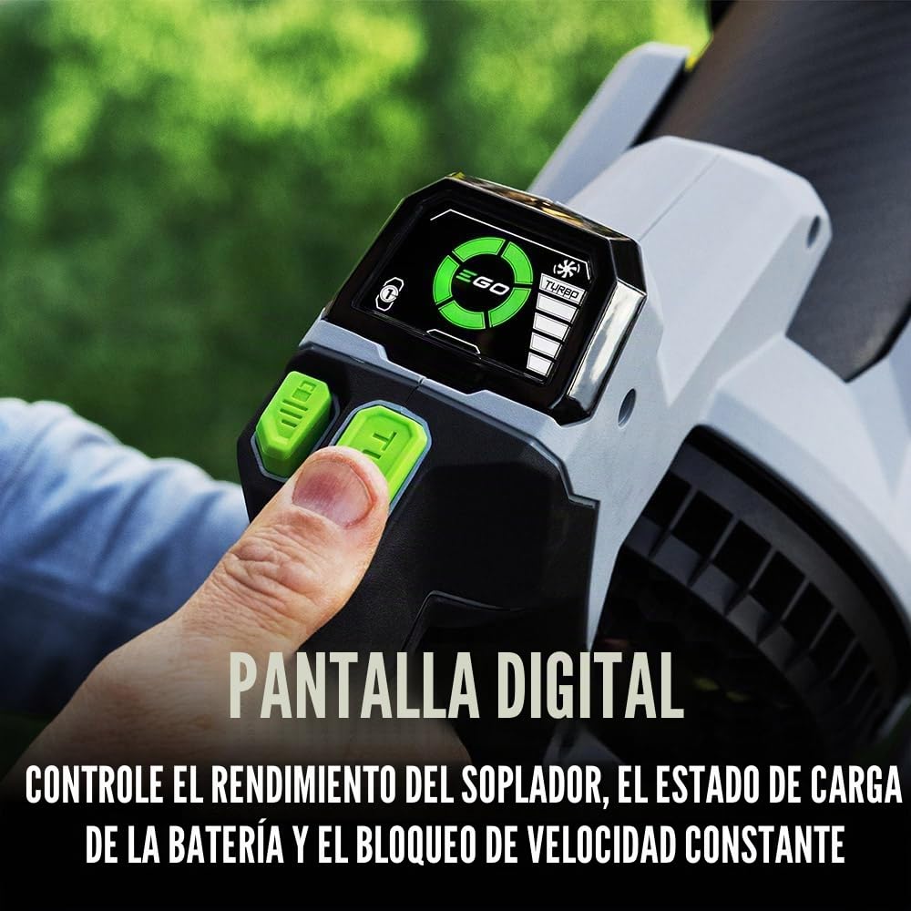 EGO Power+ LB8800 880CFM 200MPH - Soplador de Hojas de Fibra de Carbono con Pantalla Digital, boquillas cónicas y extendidas Incluidas, batería y Cargador no incluidos.