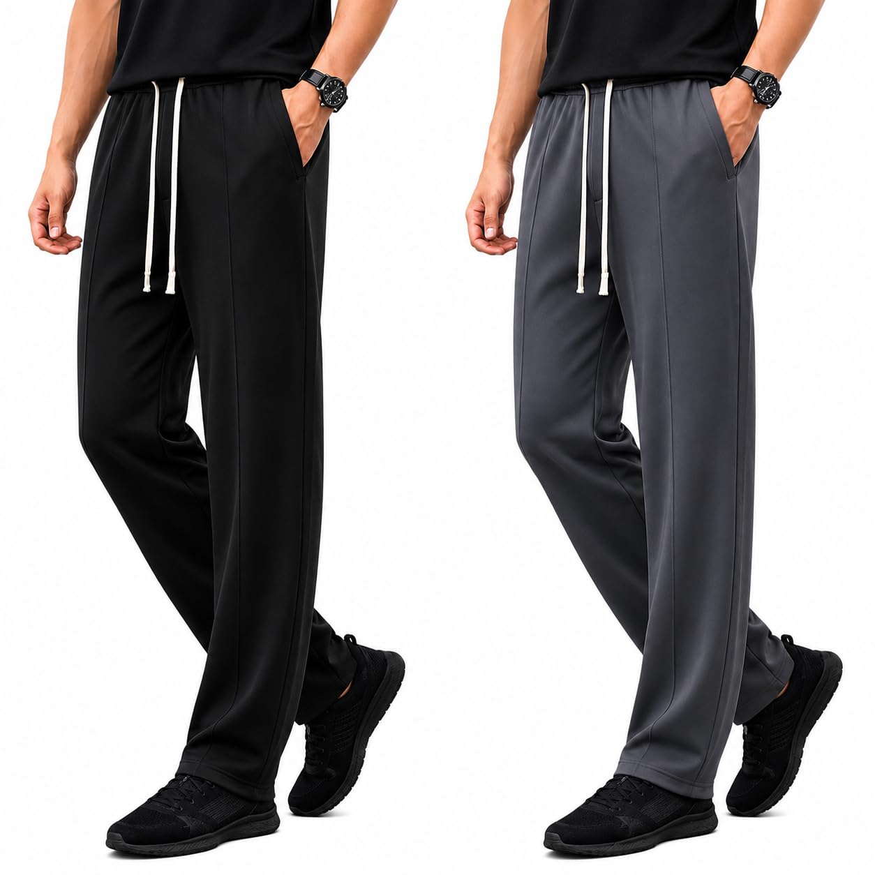 mack jonney Men’s Cotton Track Pants Pack of 2 | Regular Fit Comfortable Sports & Casual Lower for Gym, Running 1-picture-24