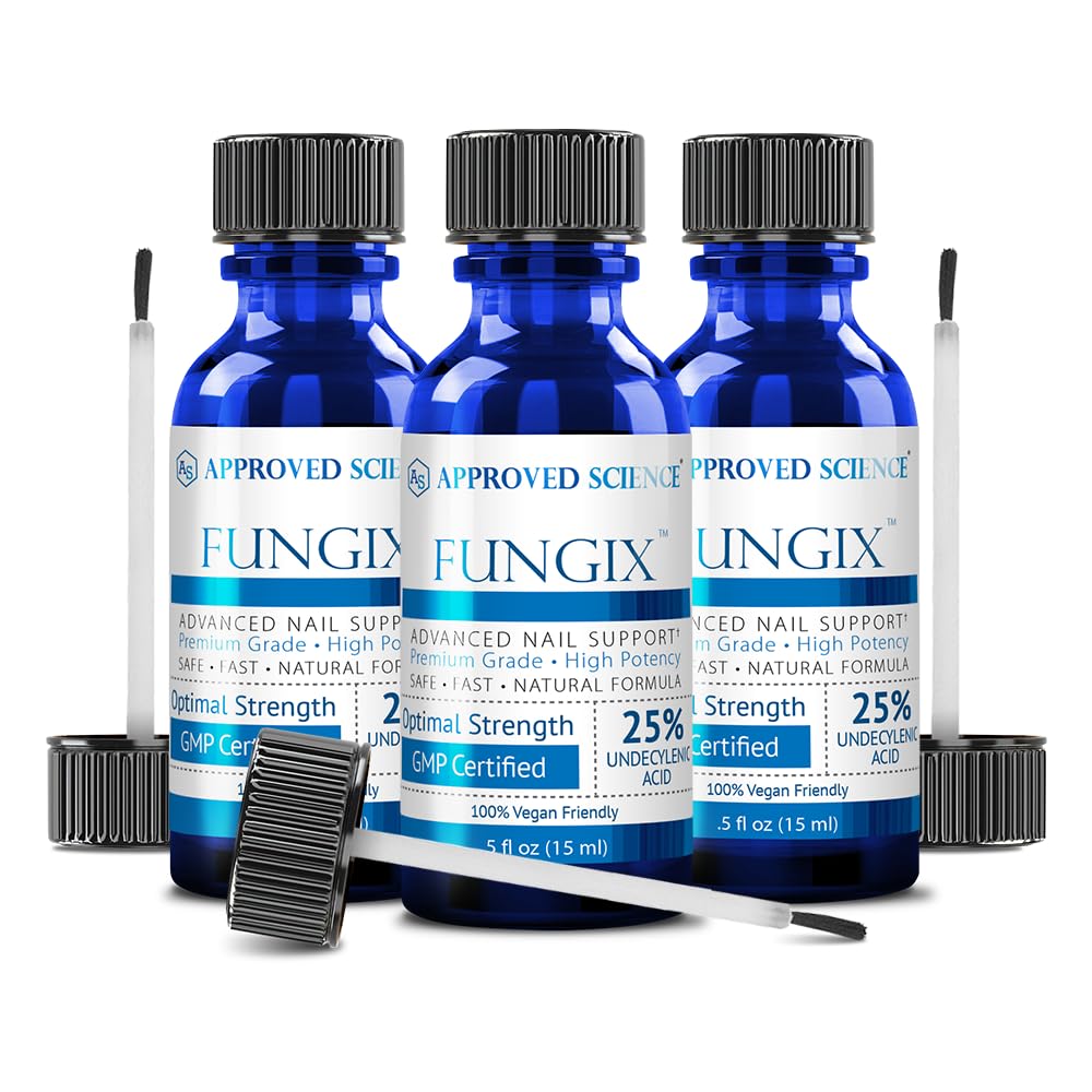 Approved Science Fungix - Undecylenic Acid & Tea Tree Oil - Serum for Fingernail and Toenail Care - Infused with Essential Oils - Nail Appearance Support - Pack of 3