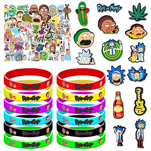 Forhome 77 unidades Rick and Morty Party Mitgebsel Kindergeburtstag, incluye pulsera Rick and Morty...