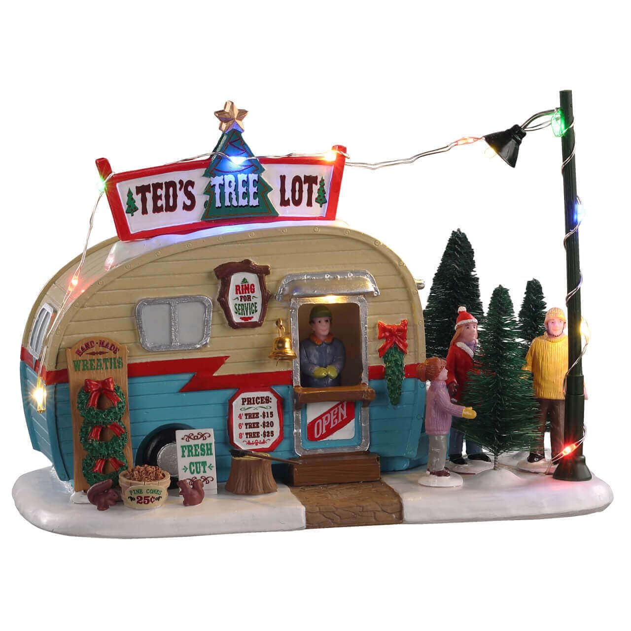 Lemax - Miniaturhaus, Ted's Tree Lot, B/o (4.5v), Innenbereich, Weihnachten, Batteriebetrieben, Polyresin, Familienspielzeug