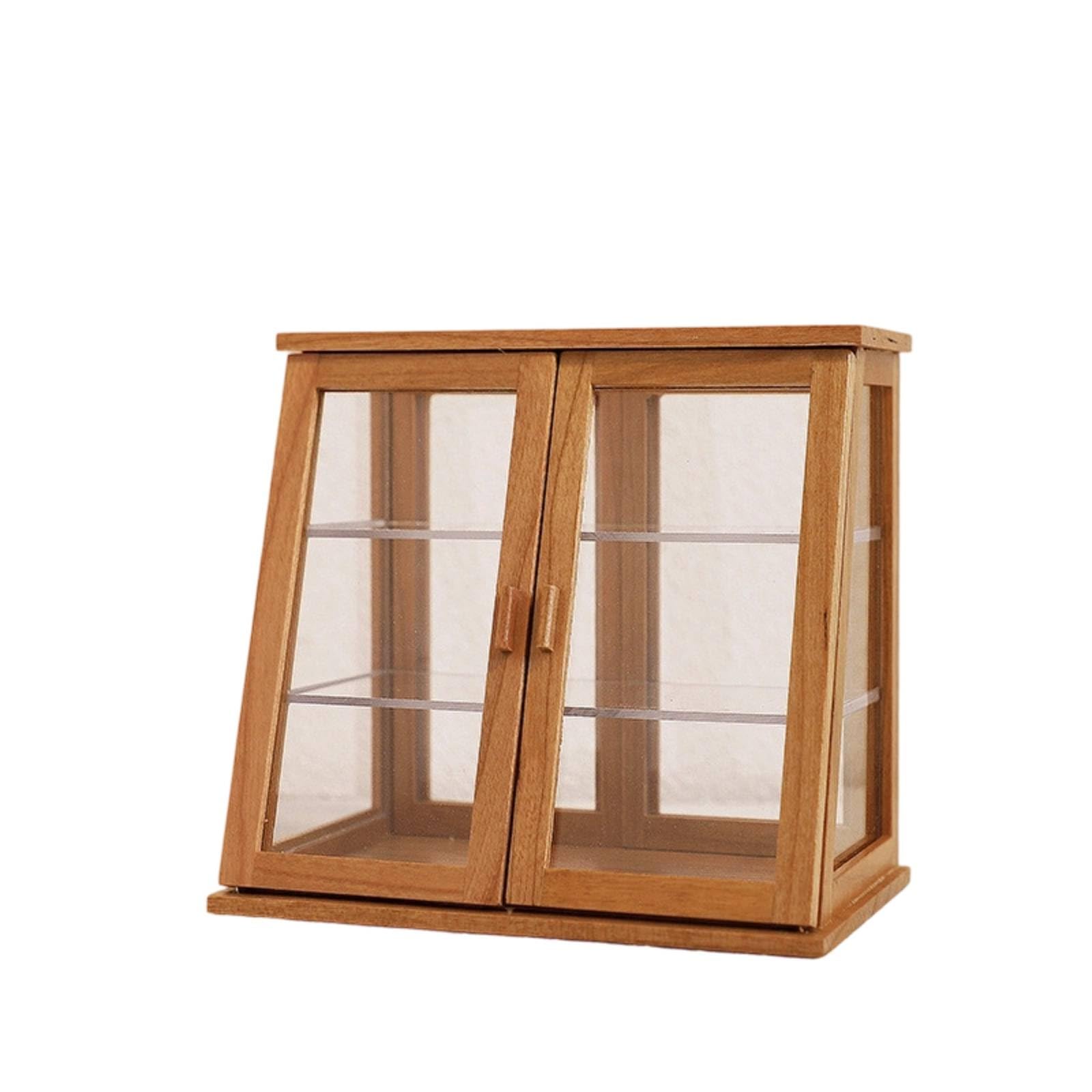 Vetrinetta in Miniatura Decorativo Mobile Portaoggetti Semplice Credenza per Diorama, Stile B