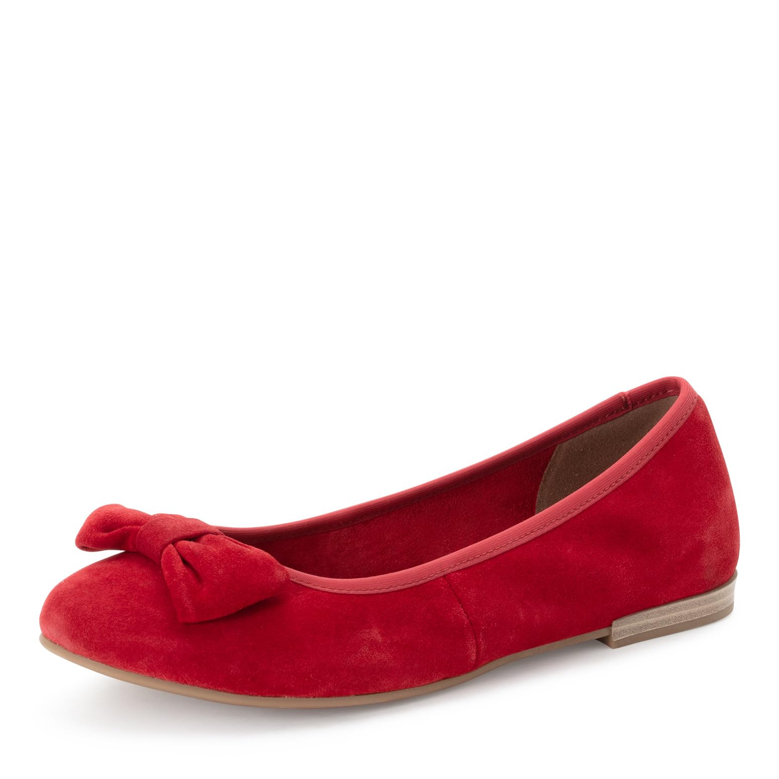MARCO TOZZI Women Ballerinas Soft Feel Me Footbed Leather Soft Lining Fashionable, red (RED), 5.5 UK