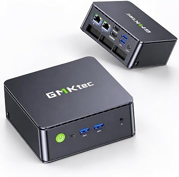 GMKtec G11 Mini PC, Ryzen Embedded R2514, Small PC, Low Power Consumption, Quiet Design, Dual-LAN, Industrial/Commercial PC, Supports 4K Output, Windows 11 Pro, Small PC, 16+256GB