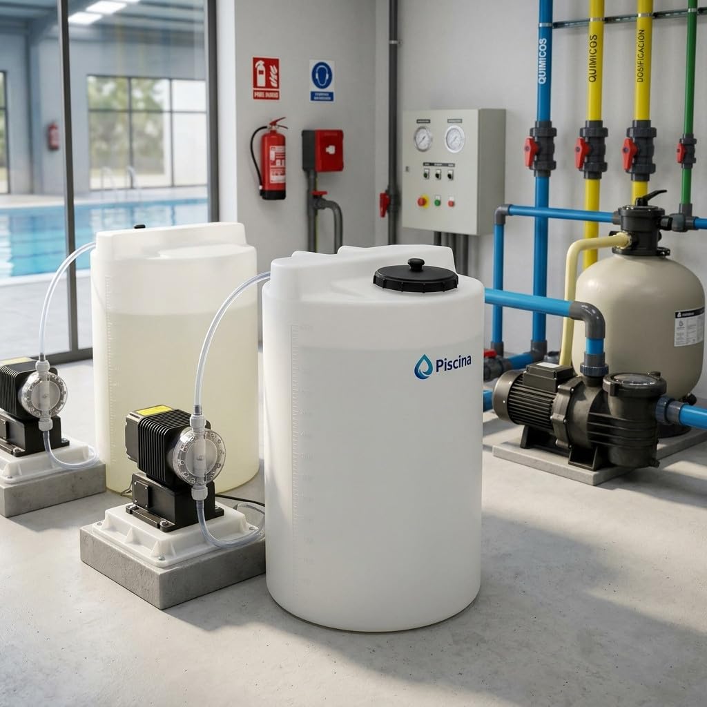 Suinga Deposito de Polietileno Cilindrico para Dosificacion 100 L | Diametro 480 mm y Altura 658 mm | Alta Resistencia para Almacenamiento Seguro de Liquidos | Diseño Duradero