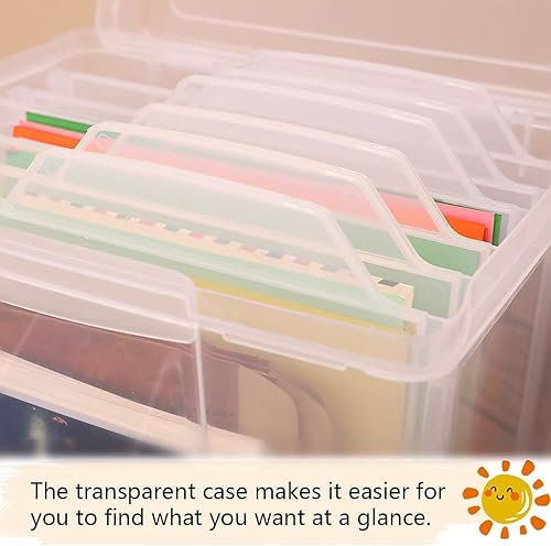 Miniatura 3 de Caja organizadora y almacenamiento de tarjetas de felicitación con 6 divisores ajustables para fotos de cumpleaños, manualidades, álbumes de