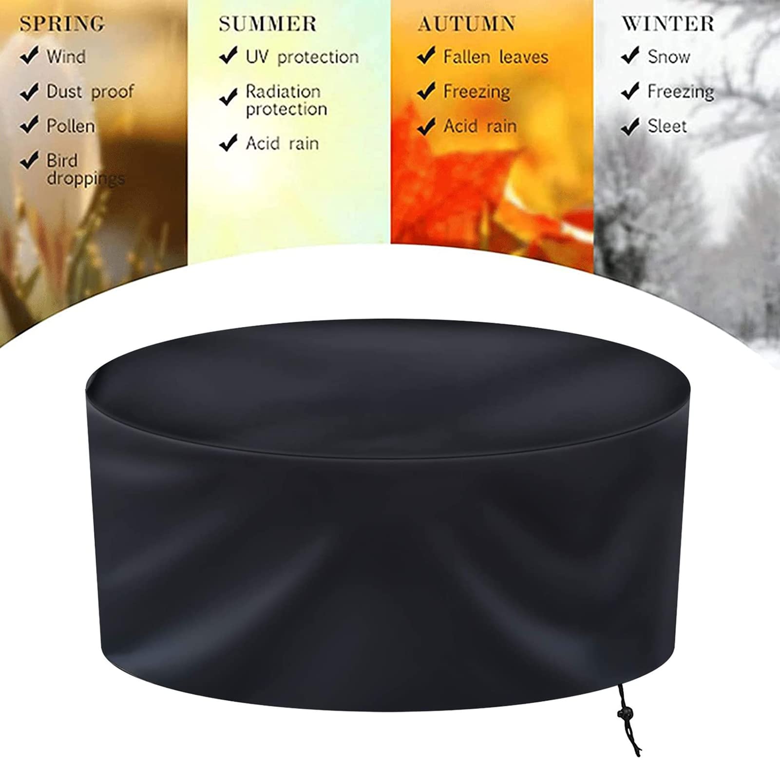 Copertura per mobili da esterno, 216 x 99 cm, impermeabile, antivento, resistente, per mobili da giardino rotondi, protegge i mobili da giardino esterni