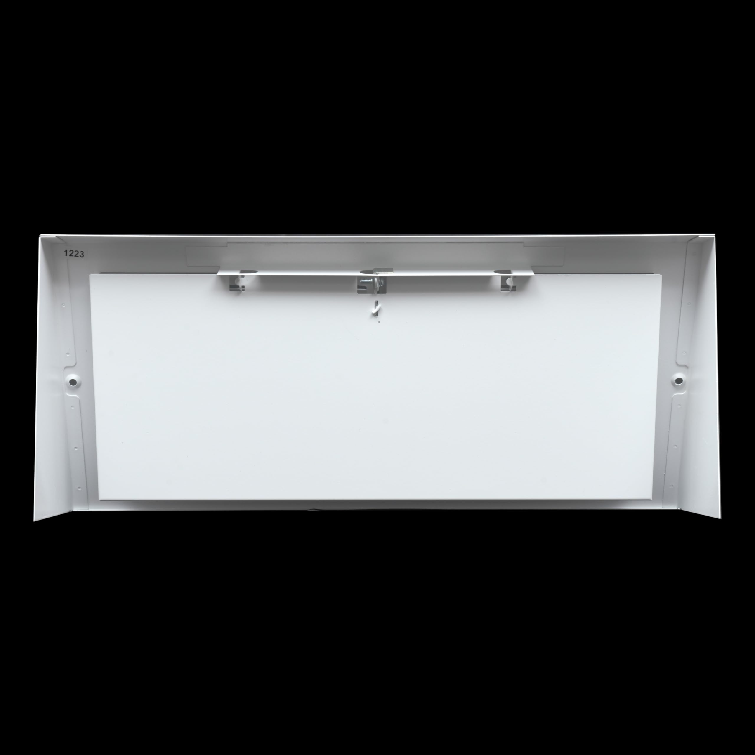 Handua 35,6 cm (l) x 15,2 cm (H) [Taille de l'ouverture du conduit] Grille d'alimentation en air triangulaire en acier avec amortisseur | Grille d'aération | Profondeur de 9,5 cm | Blanc | Dimensions