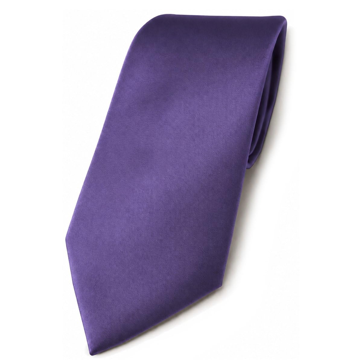TigerTie Designer Satin tie necktie in lila violet all-one-color Polyester - Tie