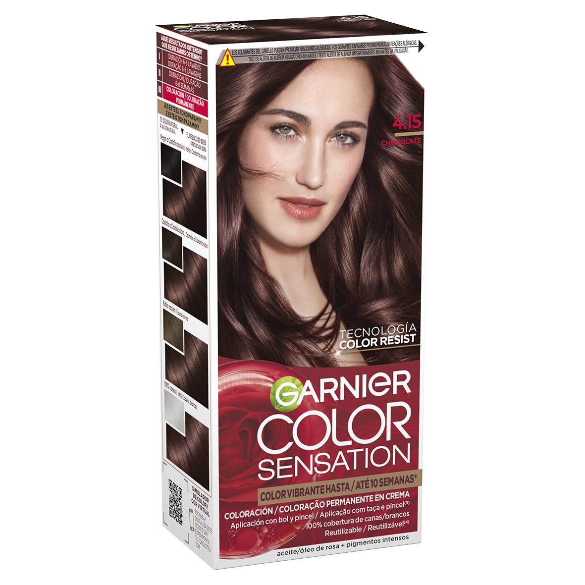 Garnier Color Sensation Coloración, Tono 4.15 Chocolate