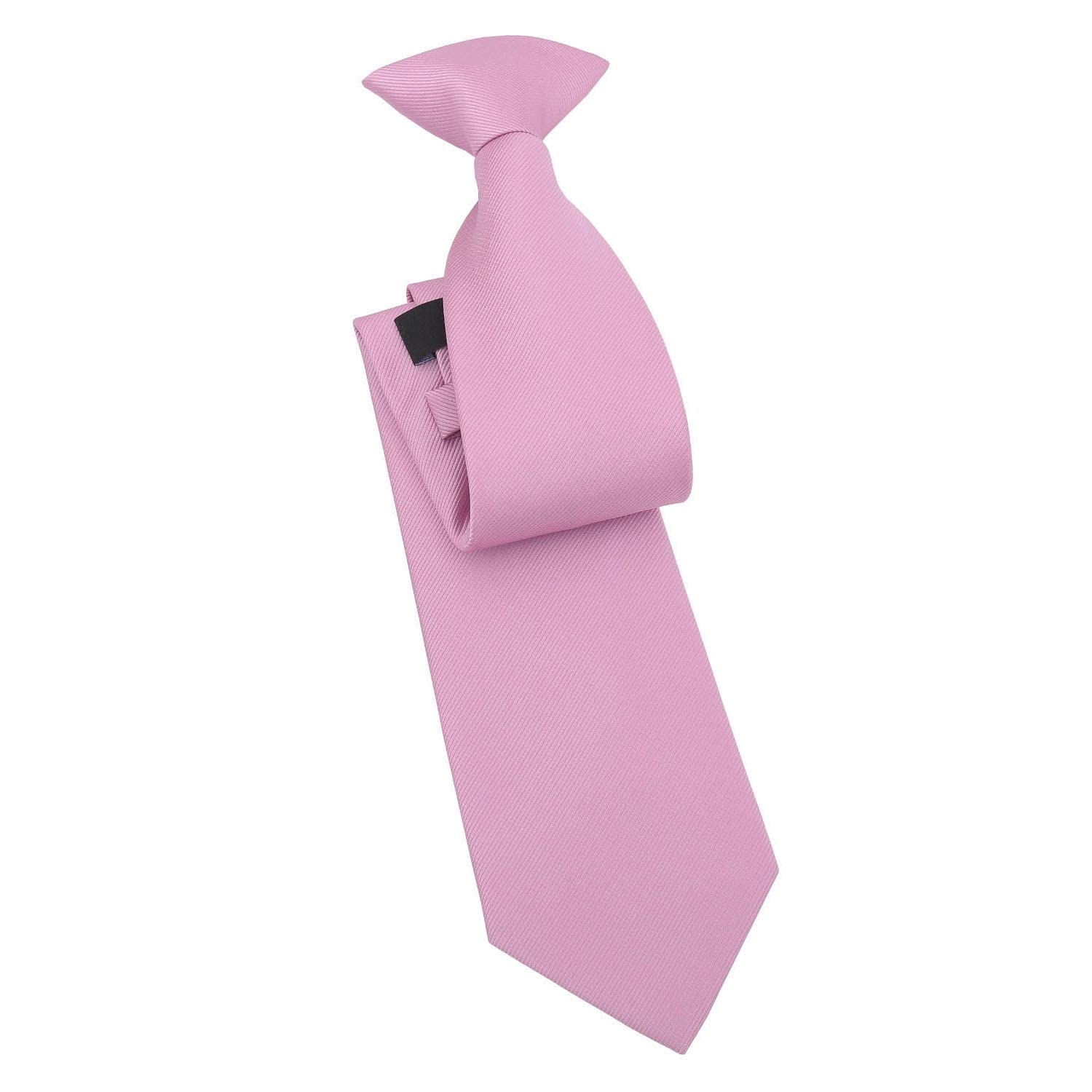 Dqt Men's Mauve Plain Twill Clip-On Tie - Pre-Tied Necktie - Wedding, Business & Formal